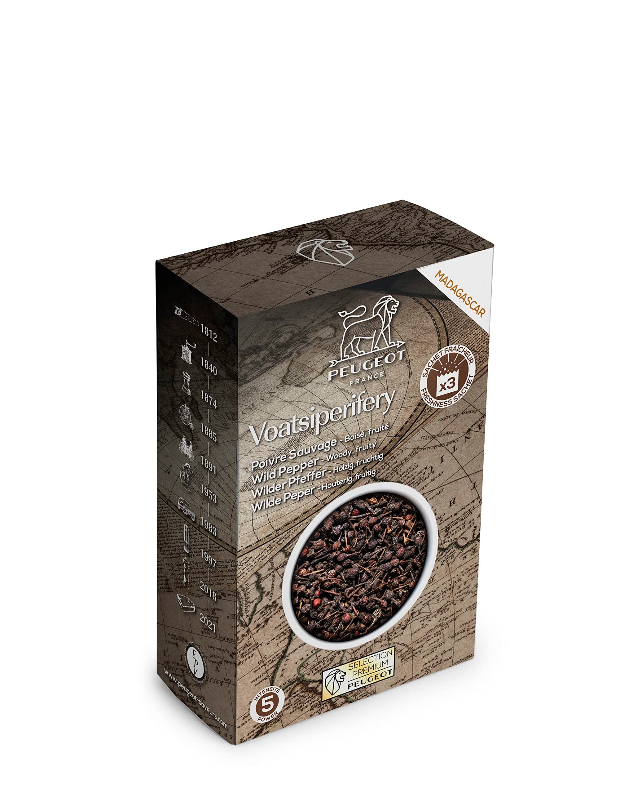 Peugeot Voatsiperifery Madagascar Wild Peppercorns, 60g - 3 fresh sachets of 20g
