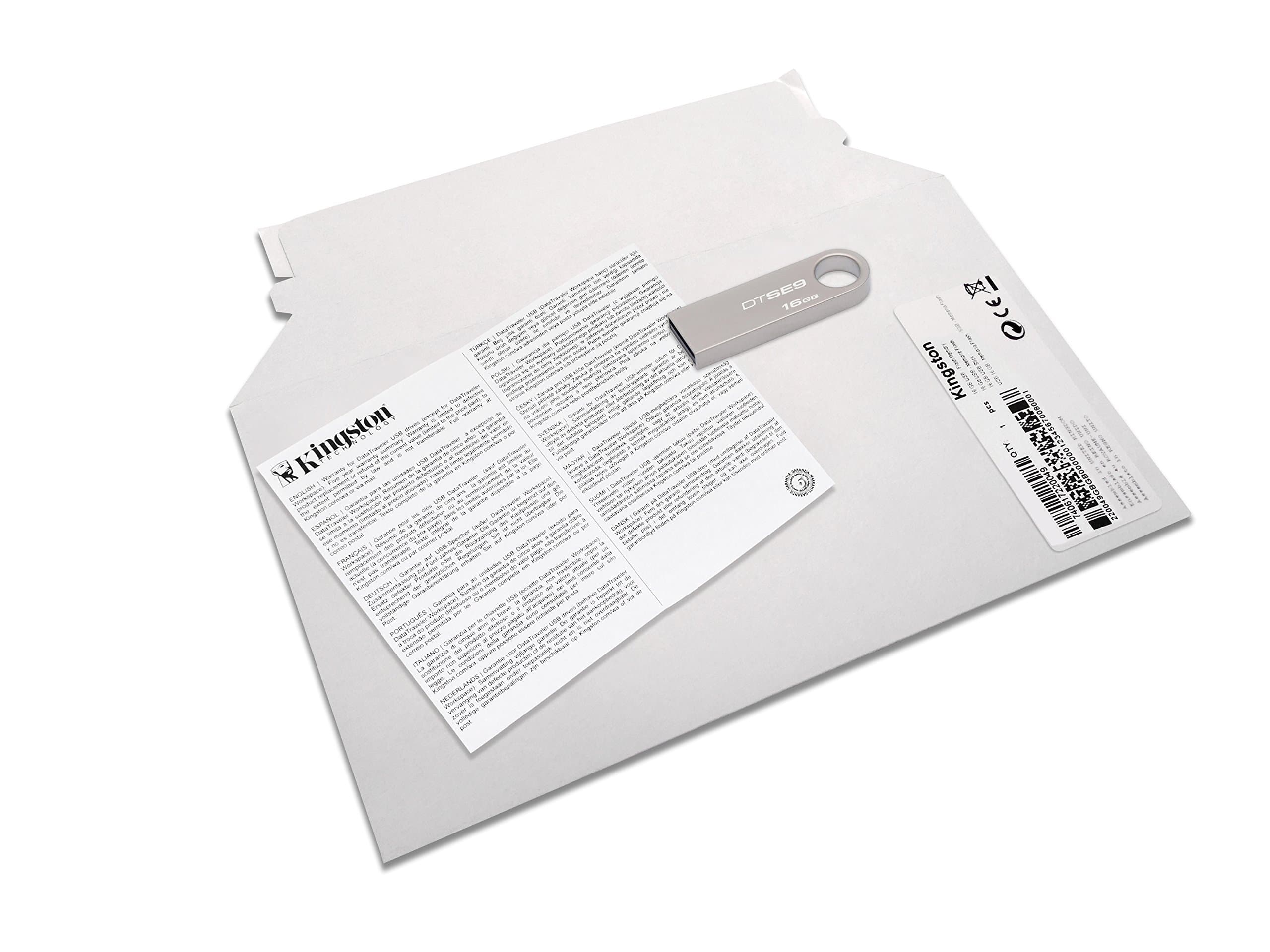 Kingston Technology DTSE9H/16GB-AMZ 16 GB USB 2.0 DataTraveler SE9H Flash Drive with Metal Casing, Frustration Free Packaging