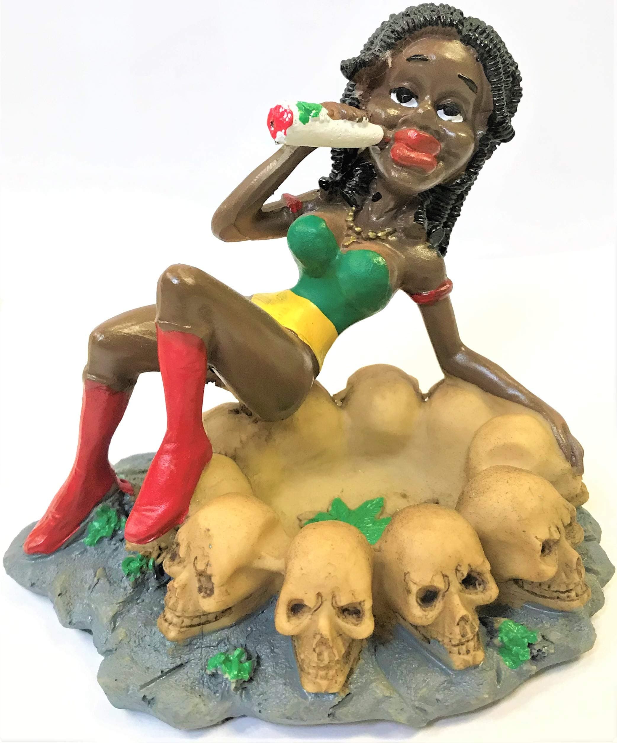 Jamaican Girl Skull Ashtray