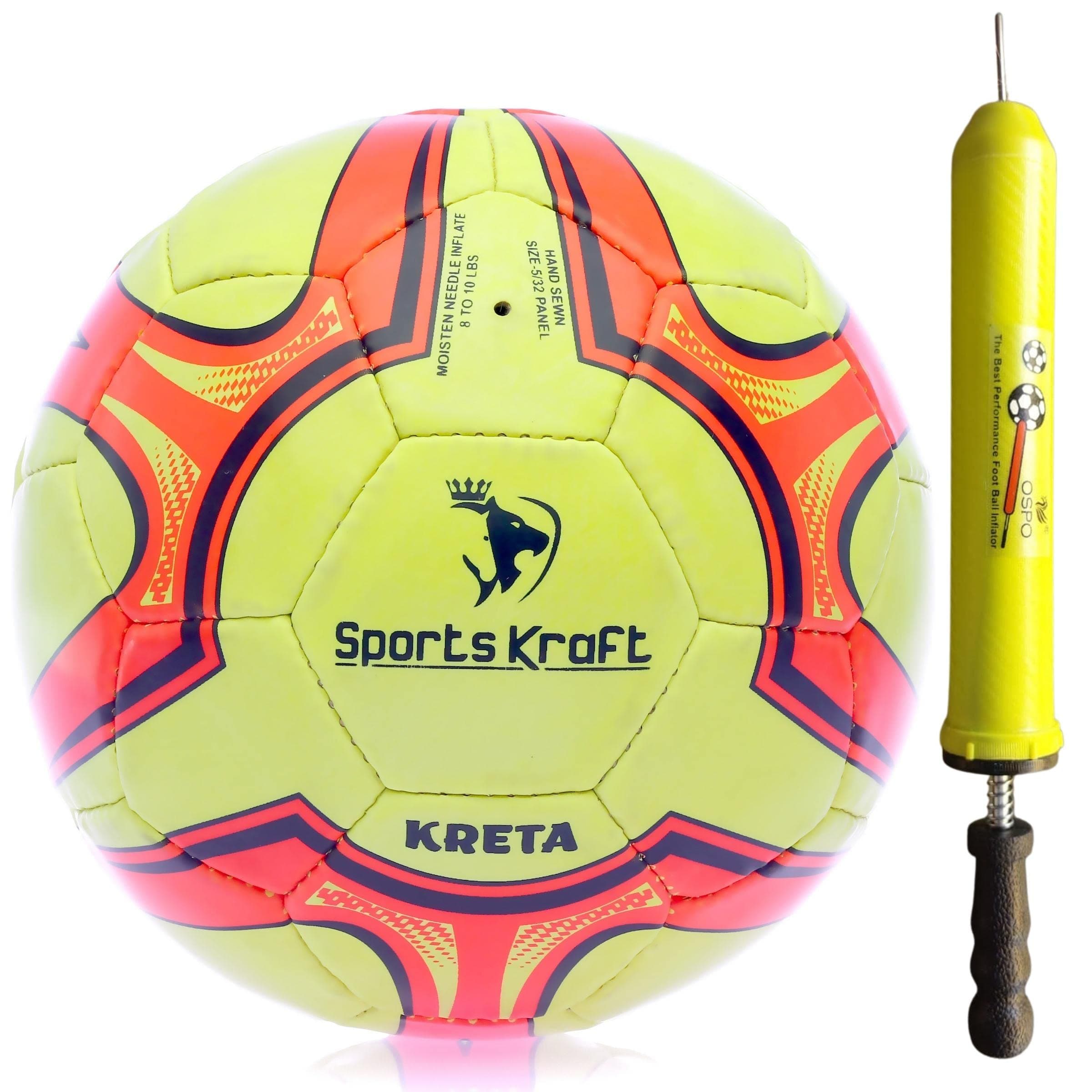 Sports Deal |Playing | Kreta Football | Footbal Pump | Match | Training & Practice Combo Football - Size: 5