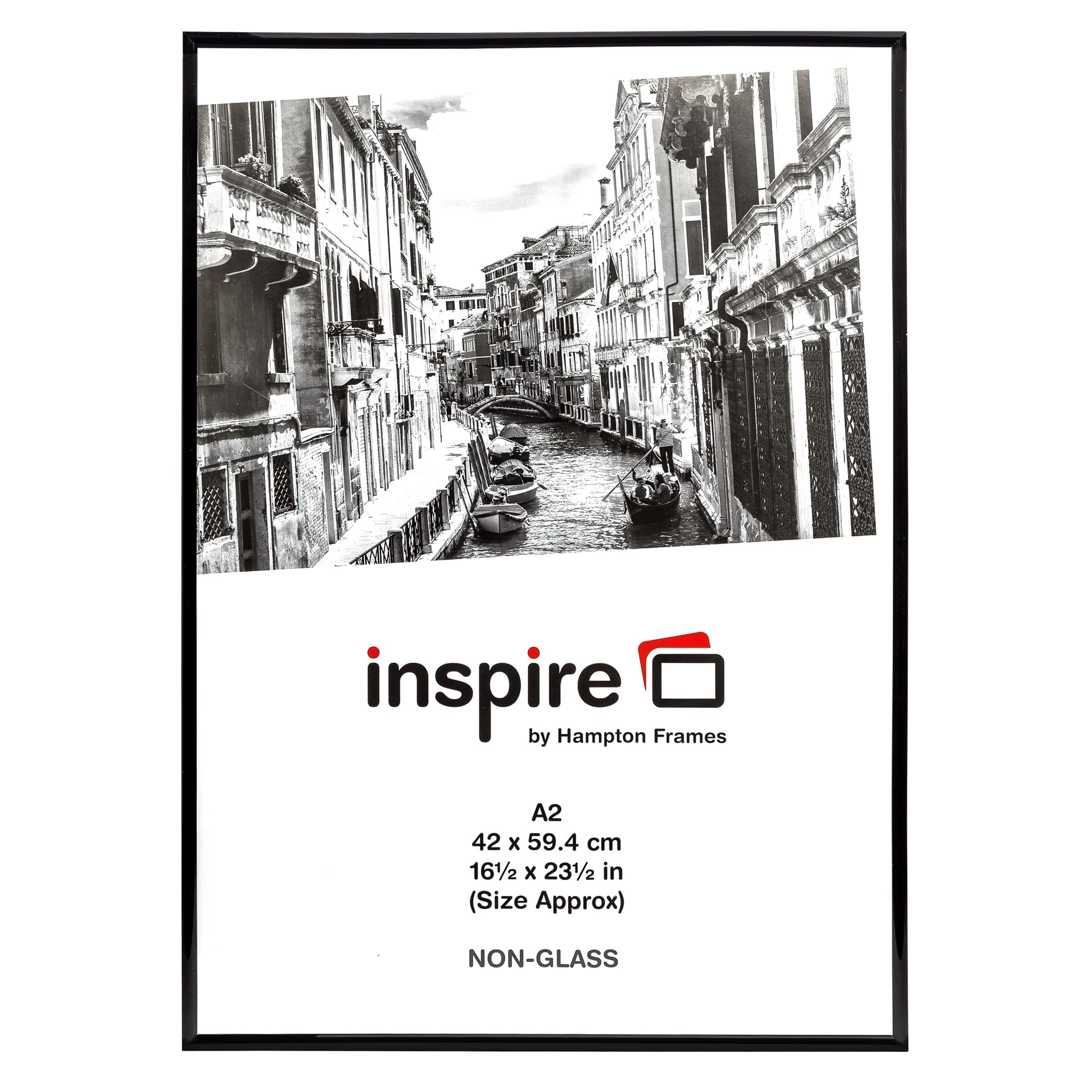 Hampton Frames BACKLOADER Poster Certificate Photo Frame Plexi Black A2 (42x59cm) A2MARBL