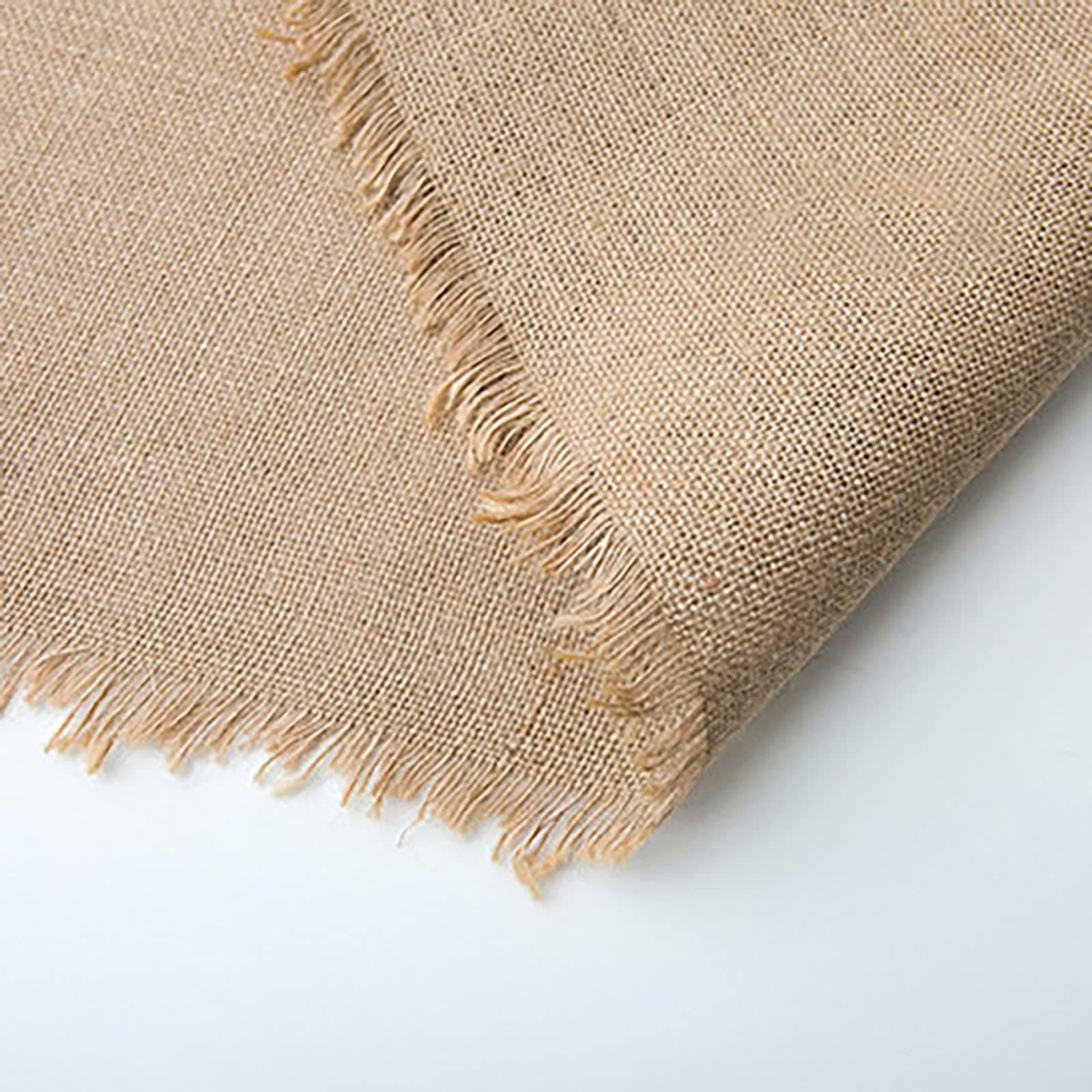 Yimihua Hessian tyg jute tyg, säckväv tyg, natur Hessian bordslöpare tyg som används för att göra julpynt, klädsel tyg för stolar (1,58 m) bred(Size:1.58mx5m)