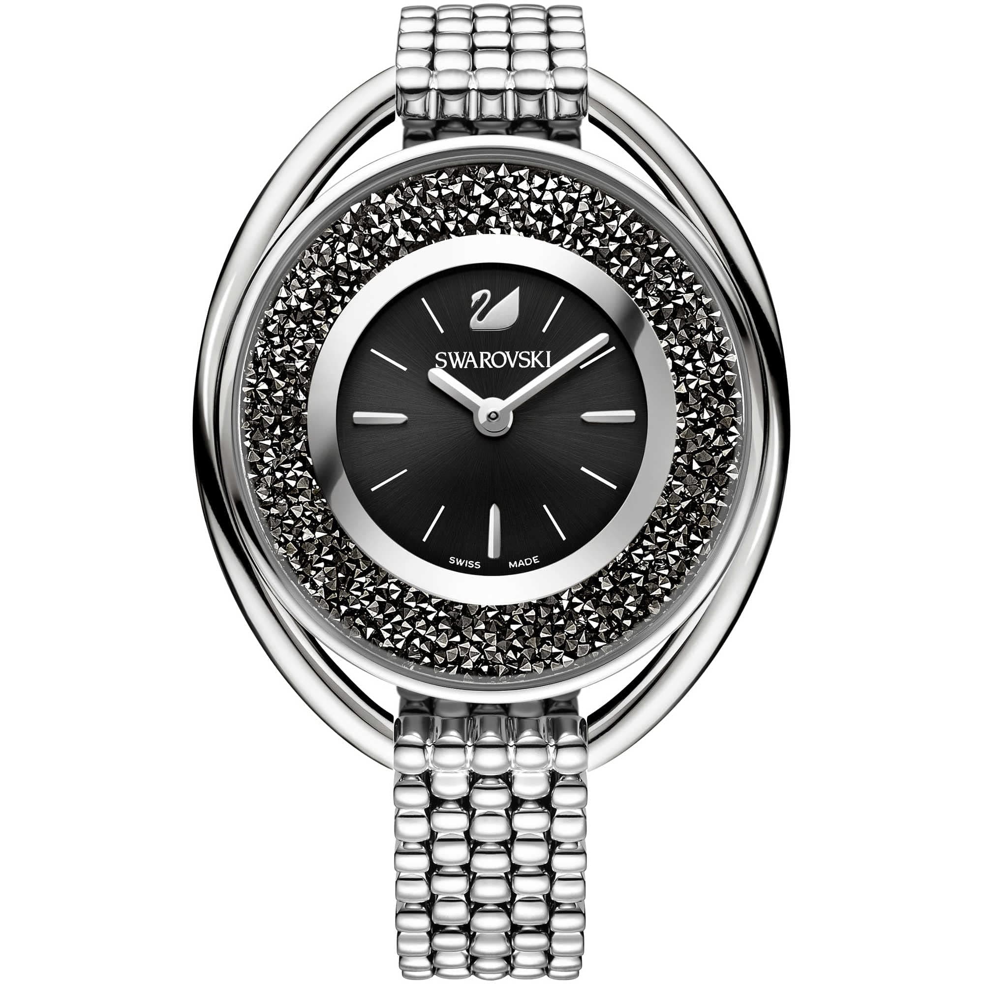 Swarovski Women's Crystalline Oval Watch, Sparkling Swarovski Crystal Wristwatch with an Elegant Strap