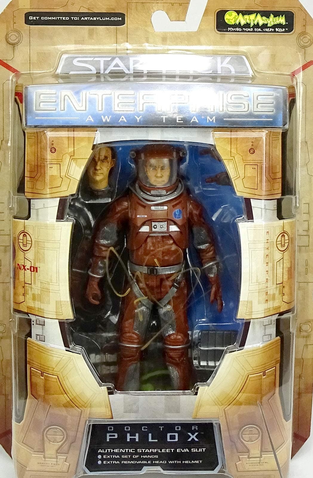 Star Trek Enterprise Doctor Phlox (r) away team EVA suit action figure