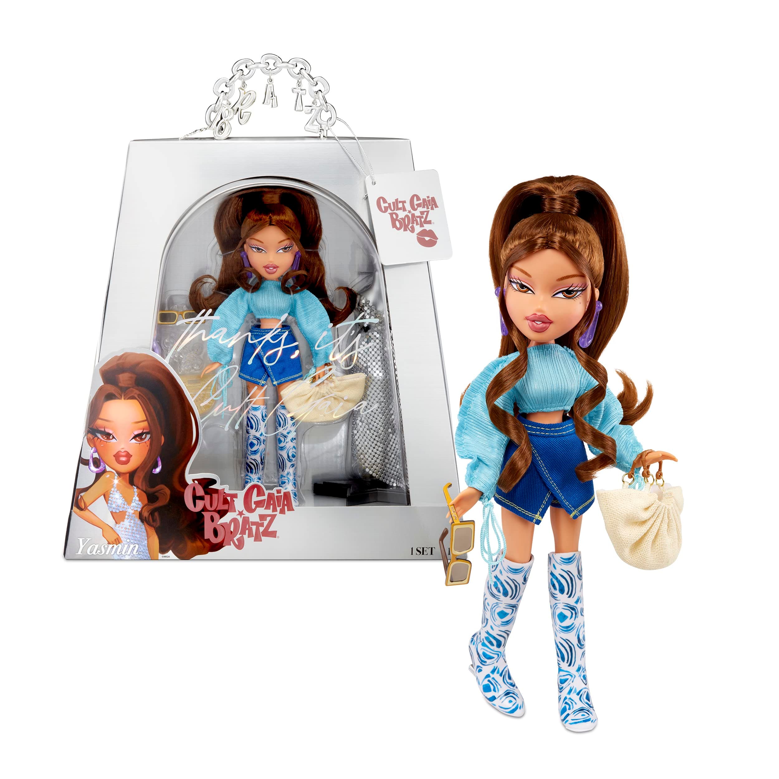 Bratz Designer x Cult Gaia Special Edition YASMIN Fashion Doll, Two Premium Looks and Fashion Accessories in Premium Packaging, Children and Collectors Over 4 Years Old