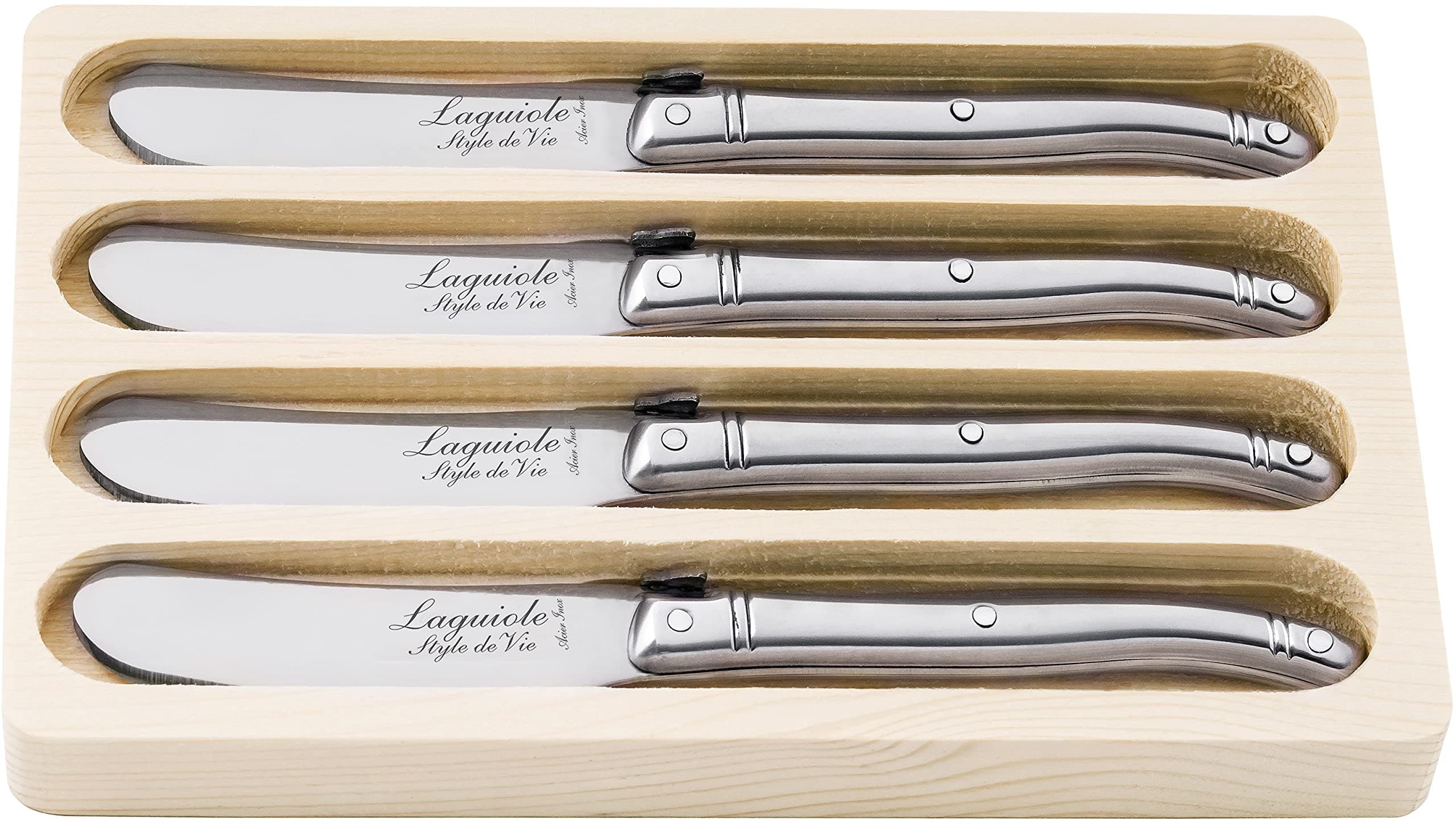 Laguiole Style De Vie Stainless Steel Premium Line Butter Knife 4 Pieces Rvs