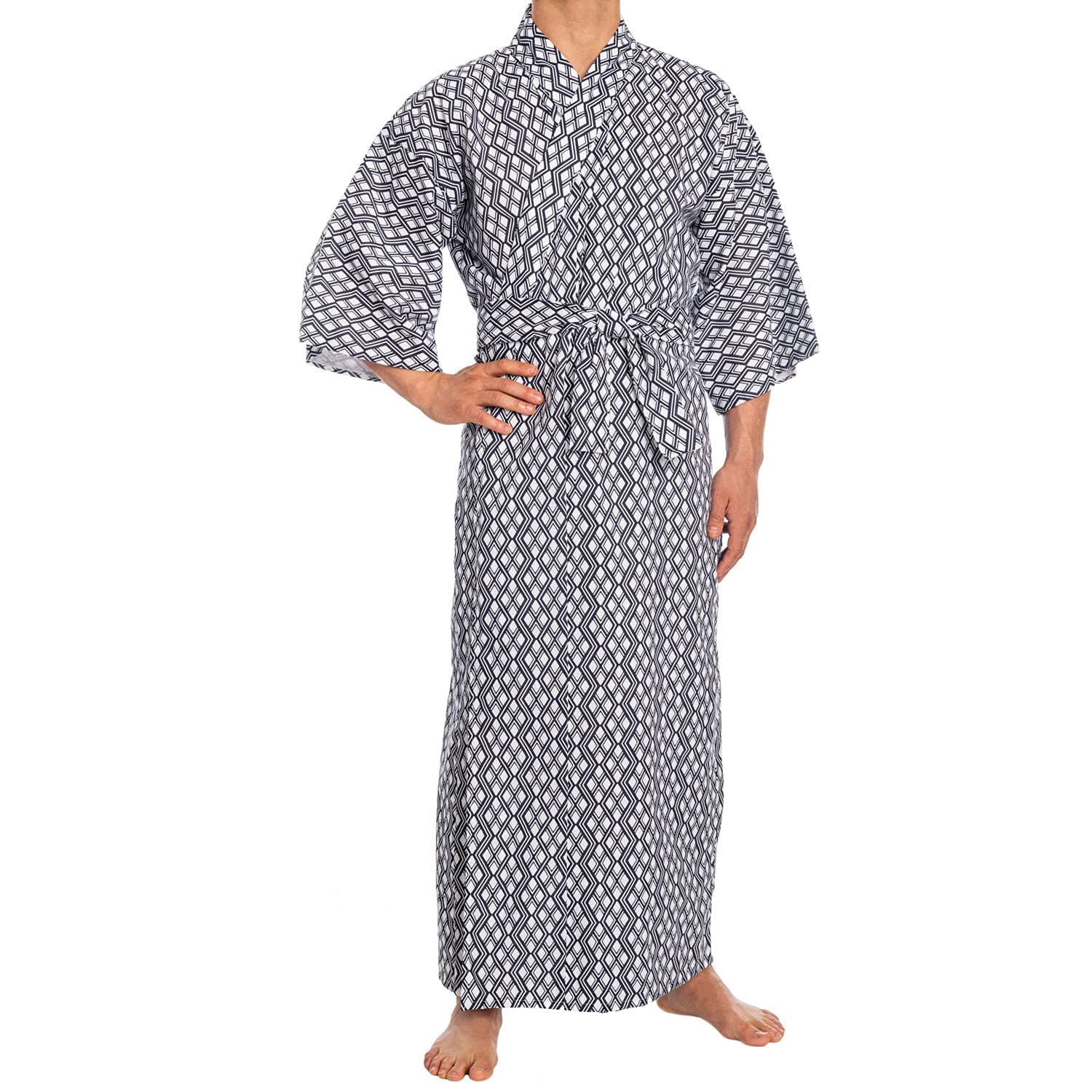 The Japanese Shop Mens Cotton Nemaki Kimono Robe