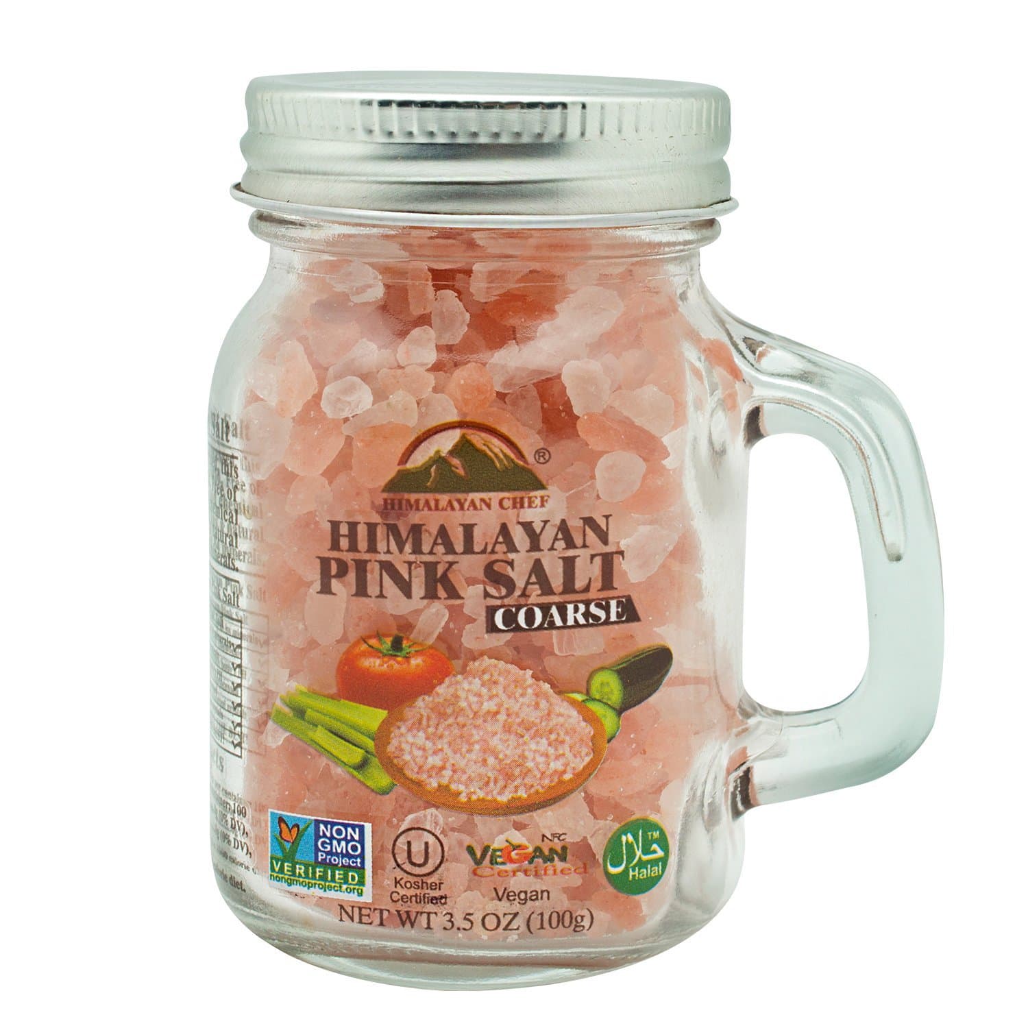 Himalayan Chef Pink CoarseMason Jar s, Coarse Salt (Small Mason Jar), 3.5 Ounce