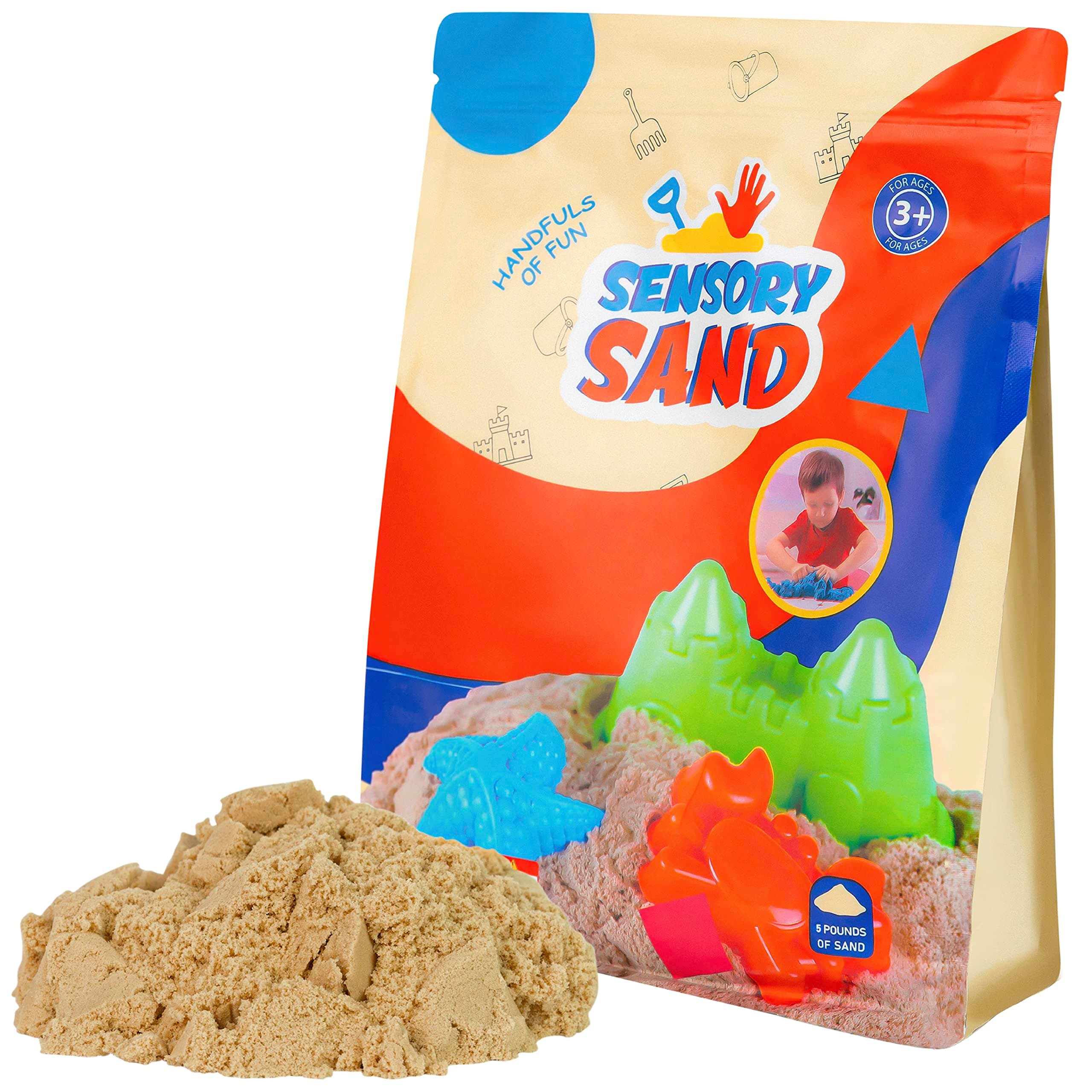 Sensory Sand Bulk Refill 5 Pounds of Brown Sensory Play Sand for Boys and Girls