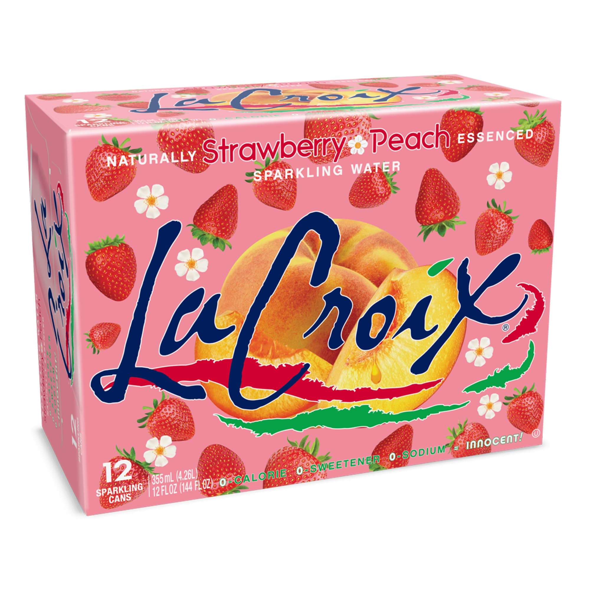 La Croix Sparkling Water, Strawberry Peach, 12 Fl Oz (pack of 12)