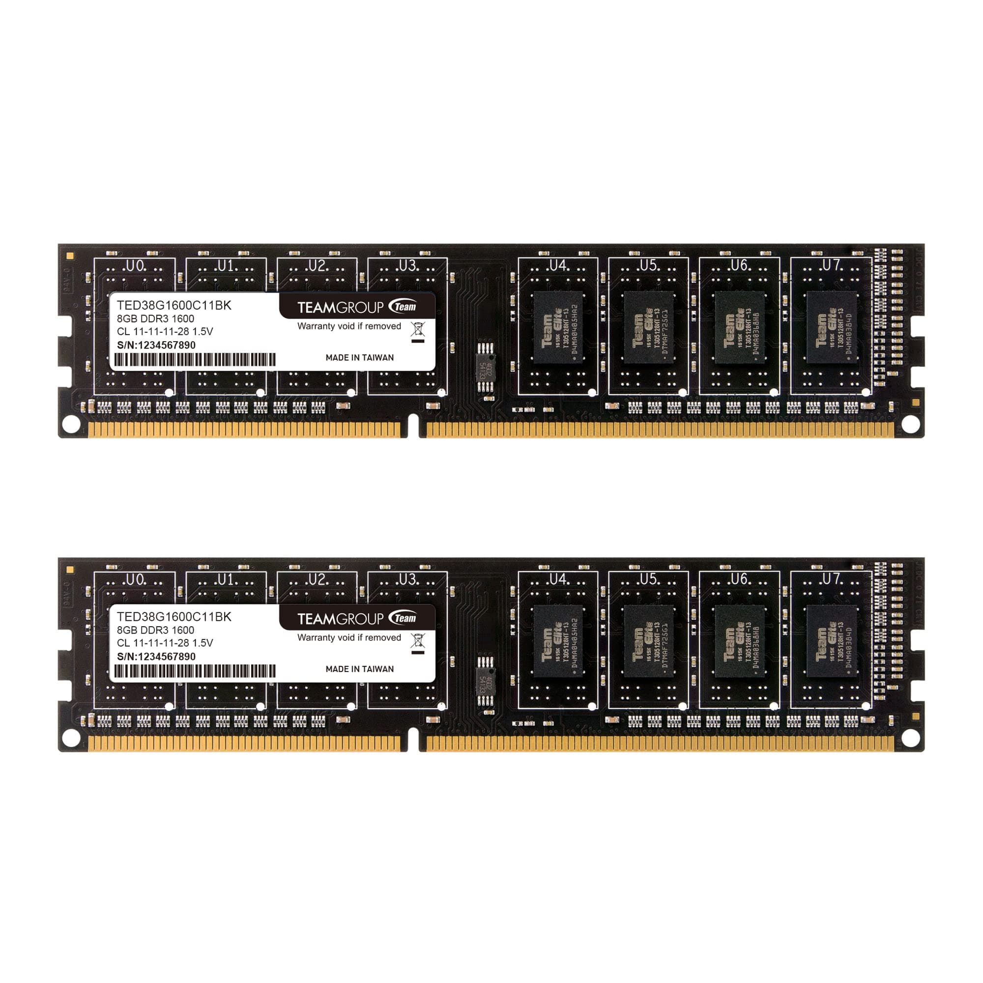 Team Elite 16GB (2x8GB) DDR3 1600Mhz DIMM System Memory