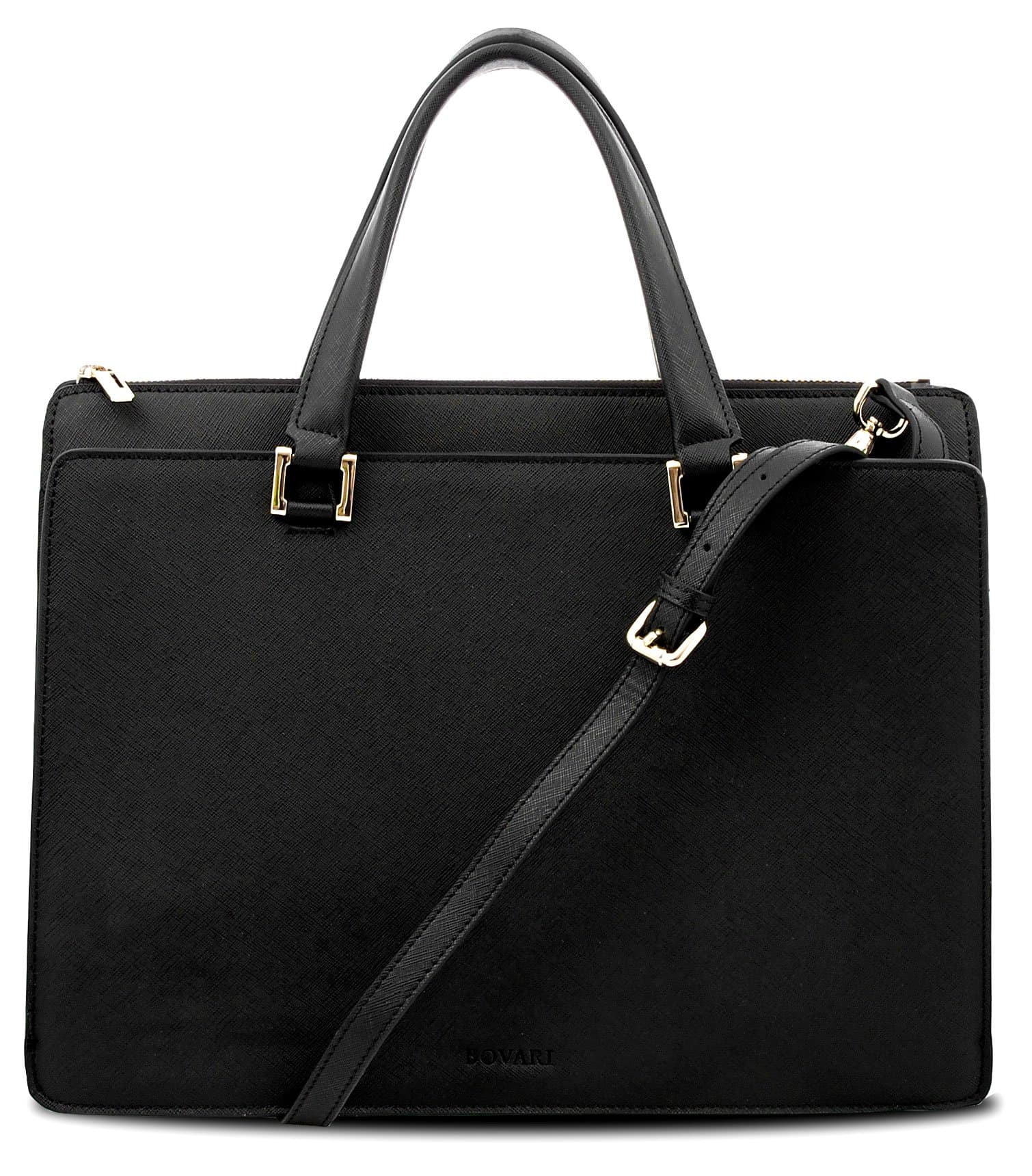BOVARI Victoria bag handbag/shoulder bag - 39x29x13 cm - Saffiano leather - black