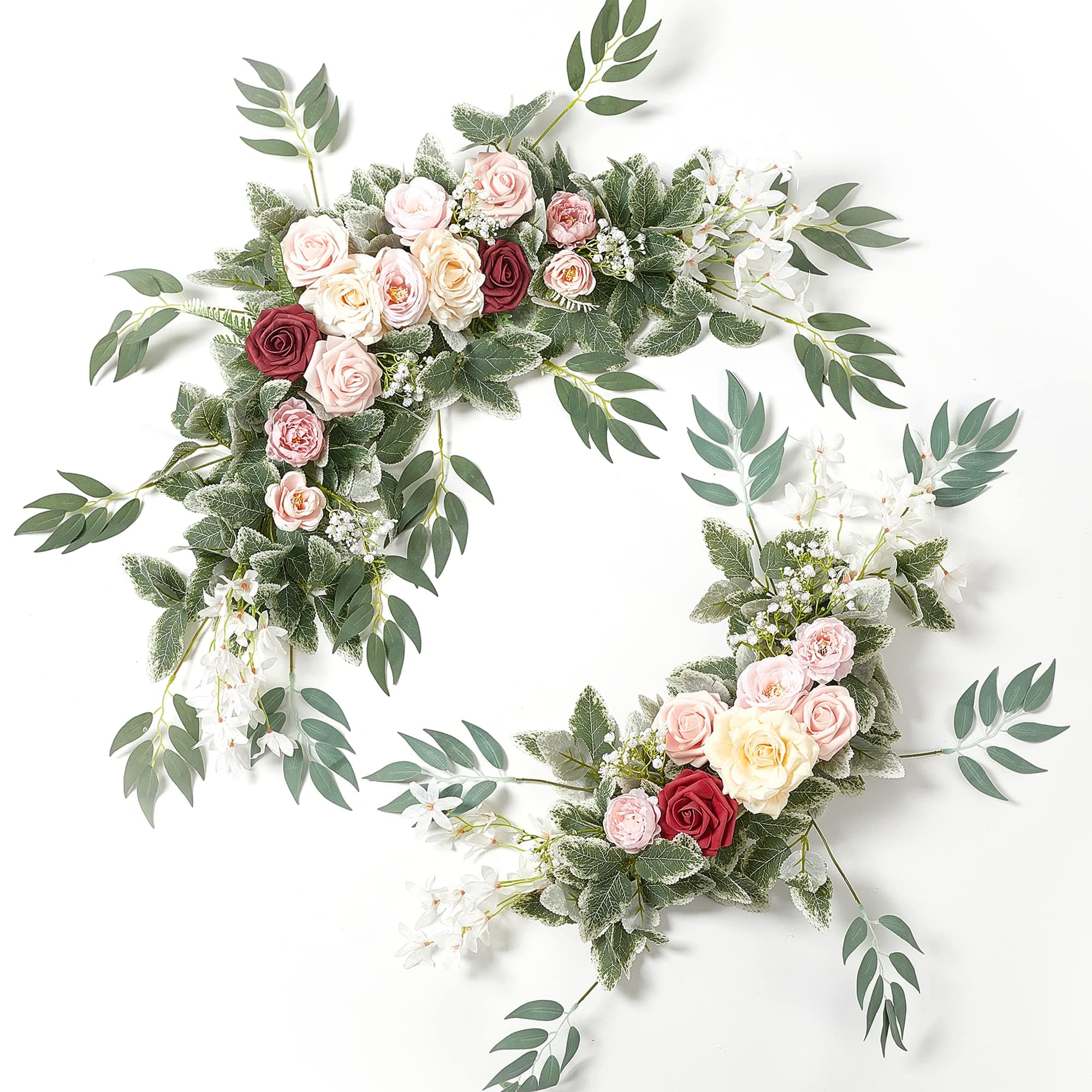 Misspin Wedding Arch Flowers Garlands Spring Decor Floral Arrangement Swag for Ceremony and Reception Backdrop Decoration