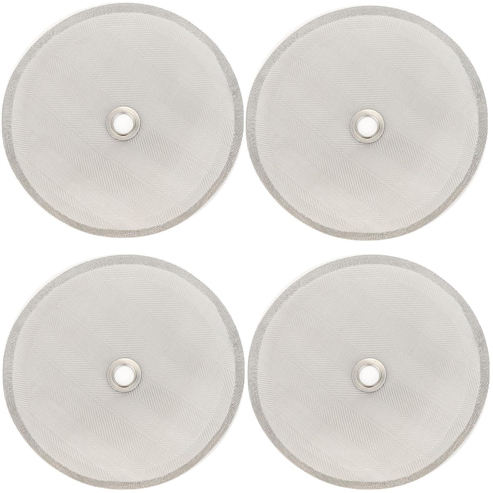 Universal French Press Screen 4 Inch for 34oz/8 Cups/1000ml Coffee Press, 4 Pack Filter Replacement with Metal Center Ring