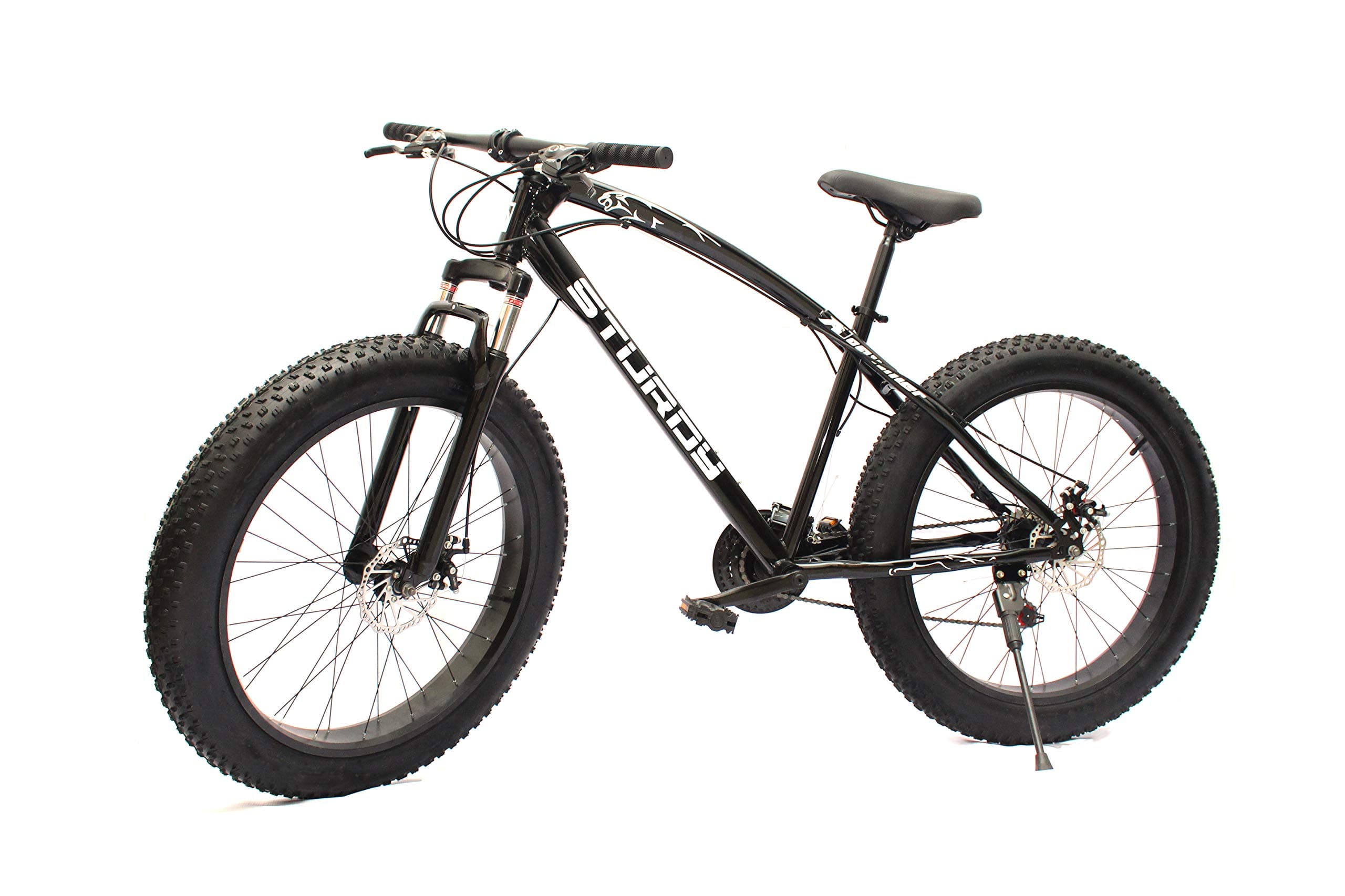 Sturdy Fat Bike with 26X4 INCH Tires (BLACKK) - Fat Mountain Bike