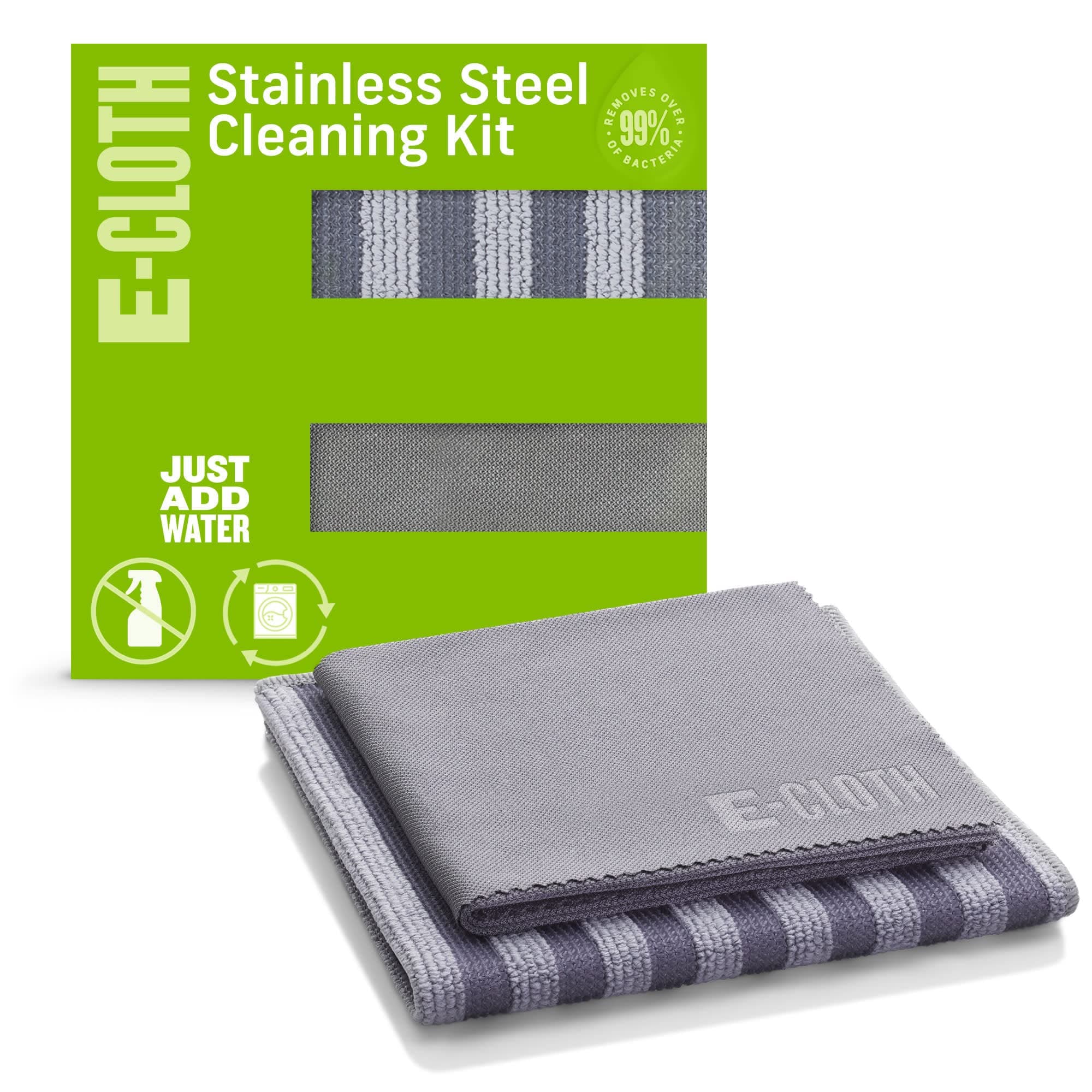 Stainless Steel Microfiber Cleaning Cloth Kit - Stainless Steel Cleaner for Appliances, Oven, Stove, & More - Microfiber Towels for Cars - Reusable Cloths for Cleaning