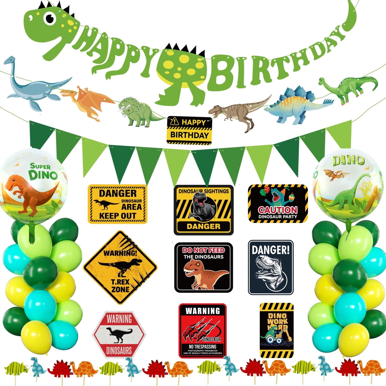 69 Pack Dinosaur Party Supplies Little Dino Party Decorations Set for Kids Birthday Party, Baby Shower, Bridal shower Decorations By REZIPO