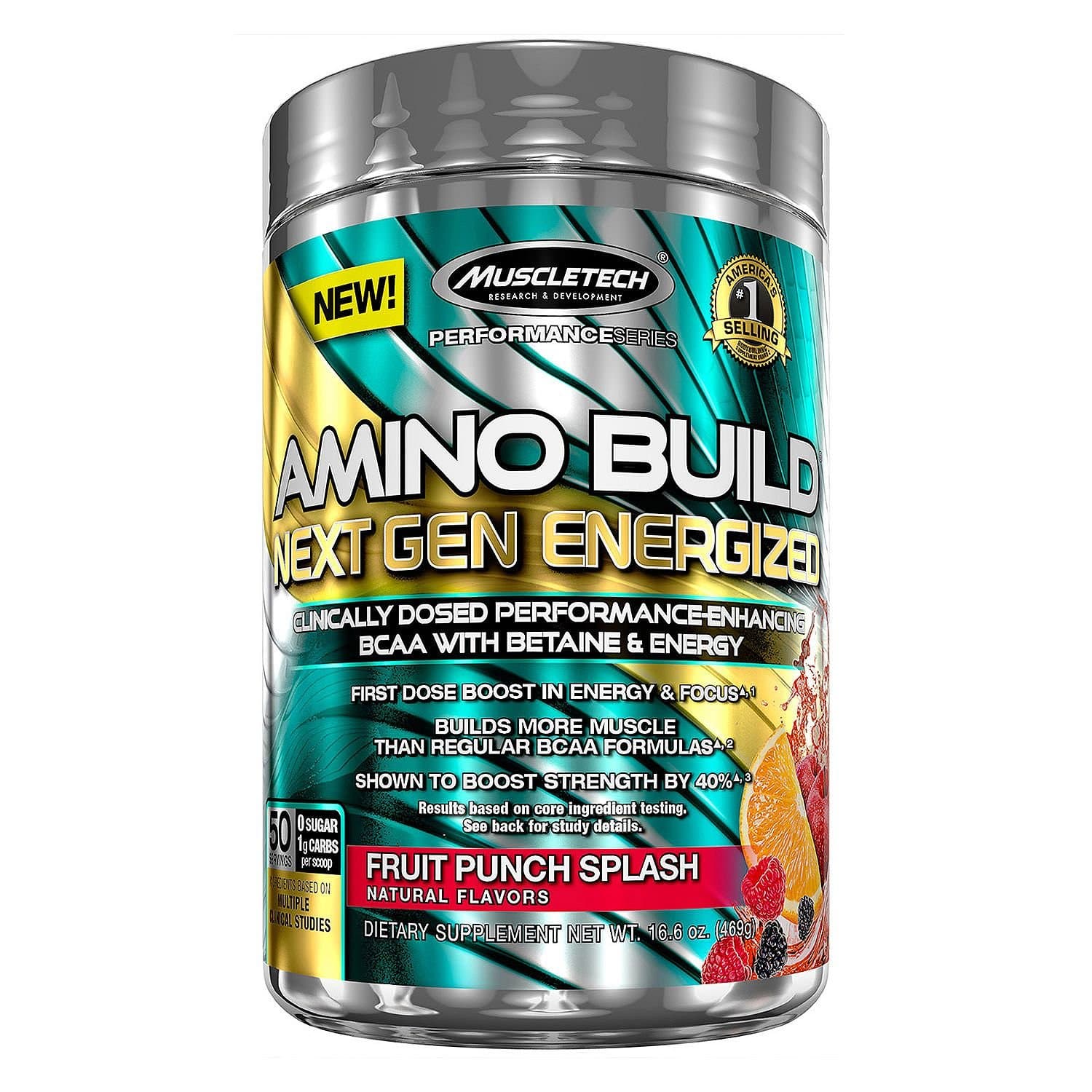 Muscletech Amino Build Next Gen Energized Fruit Punch, 16.6 Ounce