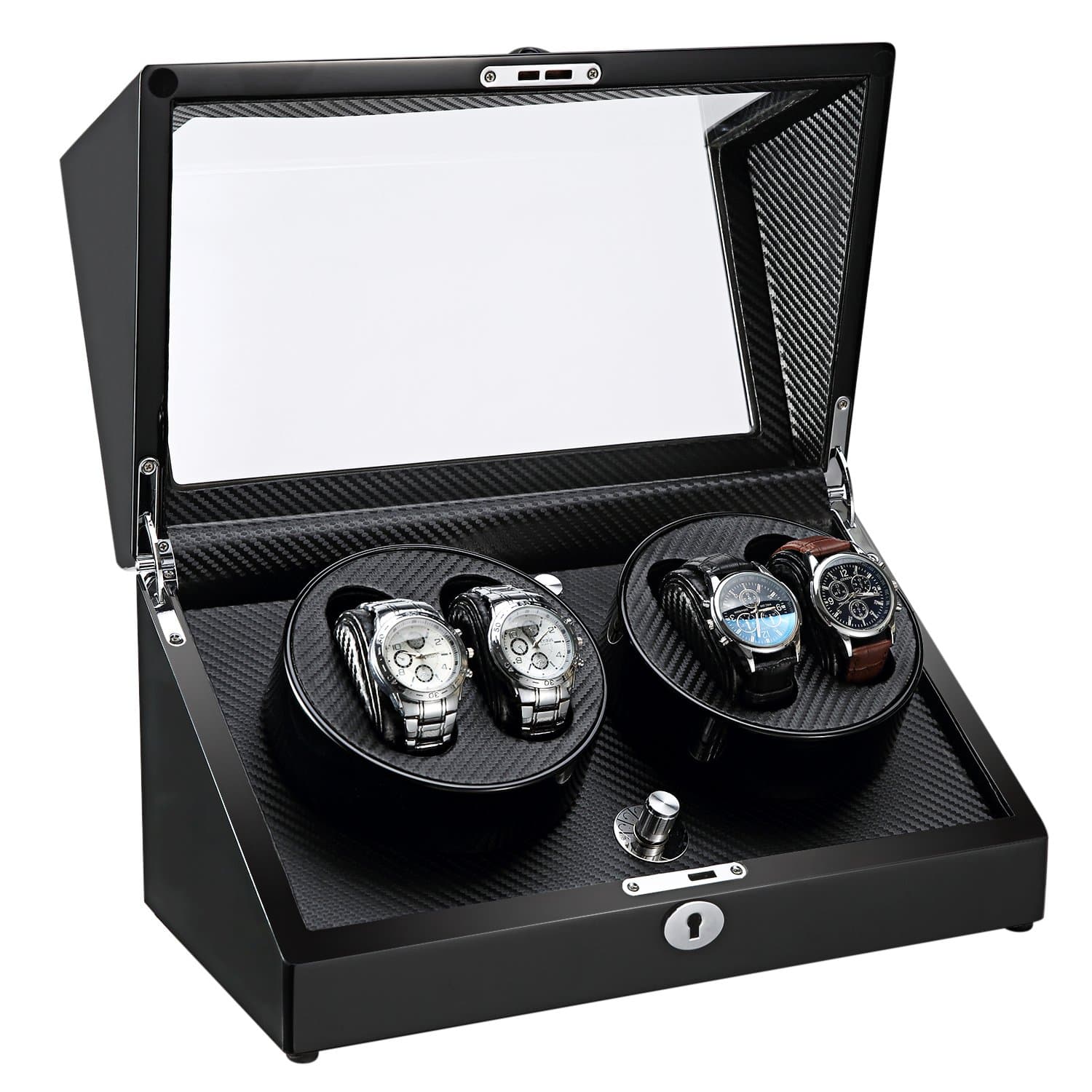 SAMWOO Watch Winder For Rolex 4 Automatic Watches Deluxe Wooden Box