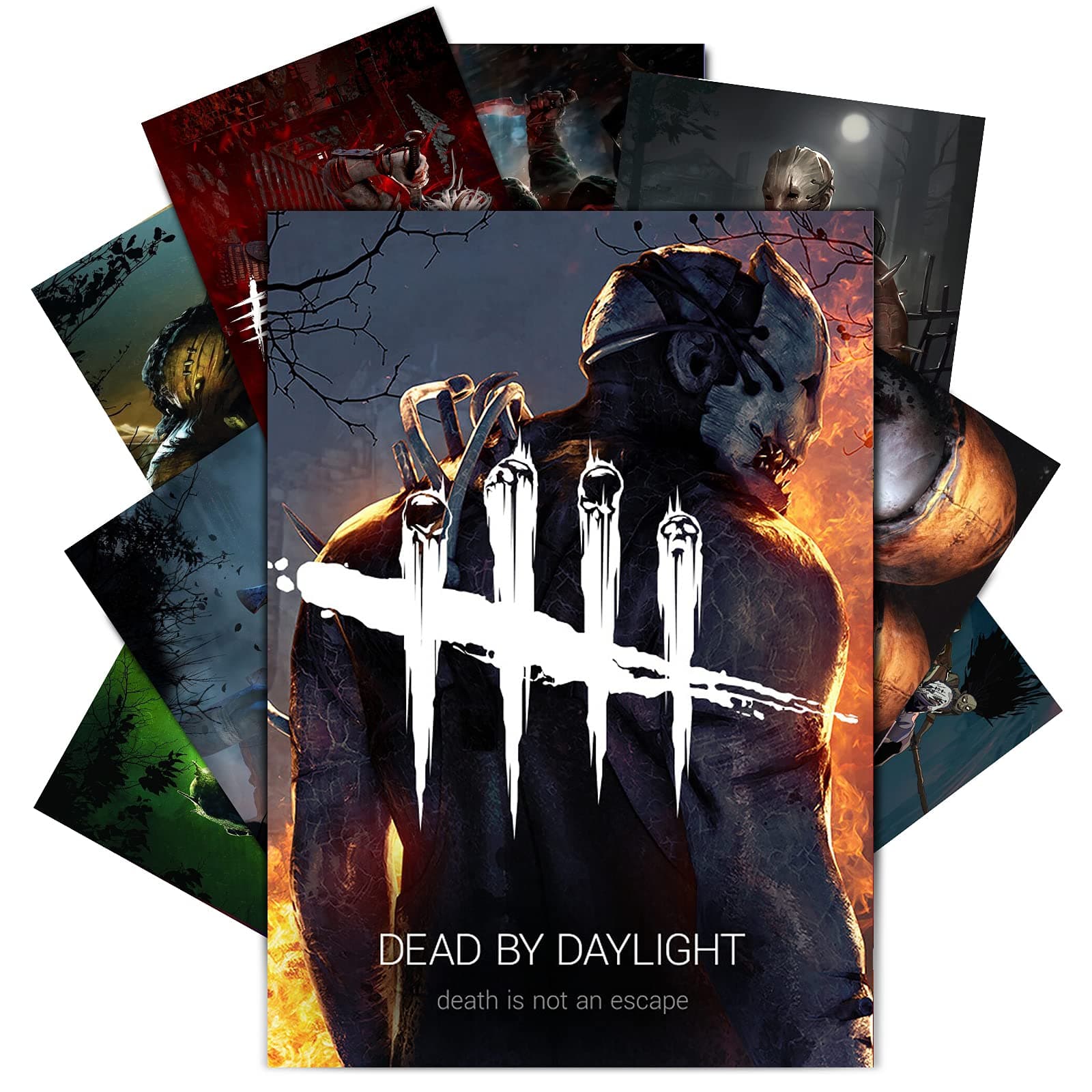 xuankumaibao Dead By Daylight Poster Set of 9 PCS Dead By Daylight Merch Killer Trapper Wrath DBD Wall Decor Art Print 10x14In