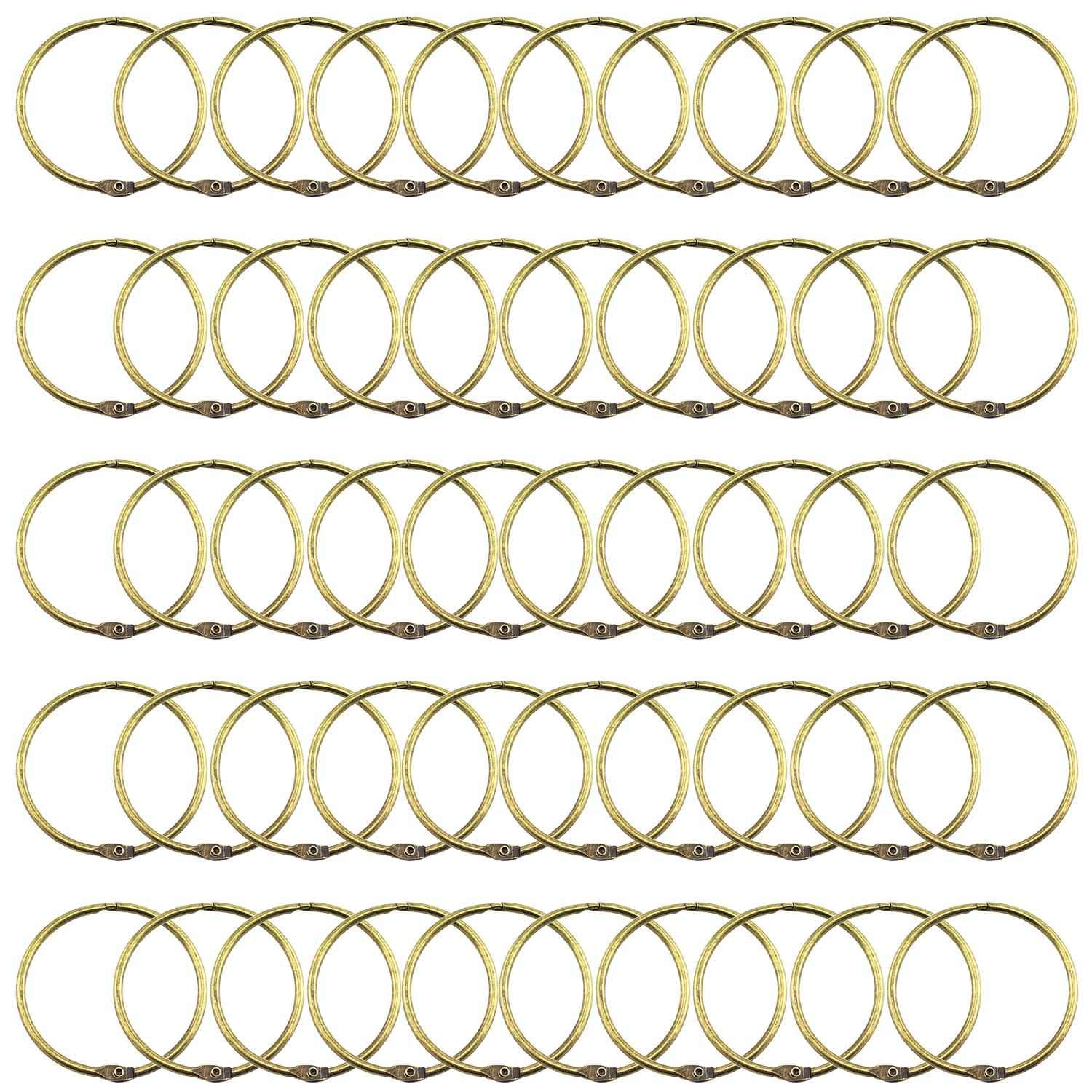 Lind Kitchen50PCS 2" Book Ring Metal Loose Leaf Binder Hinged Buckle Binding Rings Scrapbook Sketchbook Craft Photo Album DIY Bronze 51mm