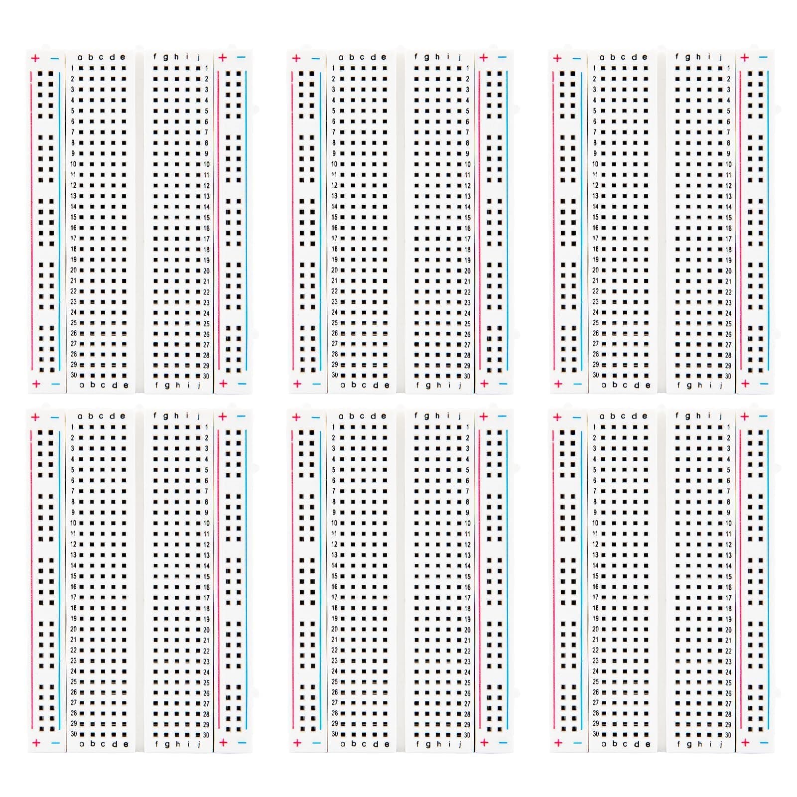 ELEGOO 6PCS 400 Points Breadboard Kit Solderless Breadboards for Arduino Project Small Bread Board Electronics for Circuits PCB Prototype Board