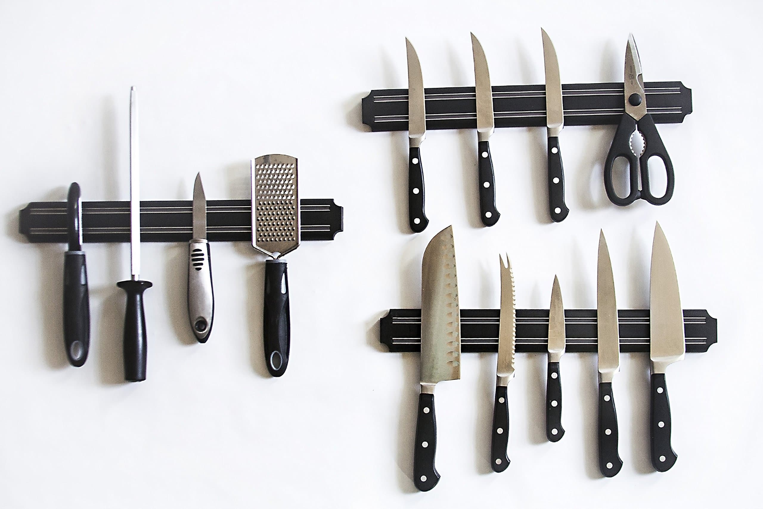 Set of 3 Deluxe 15-inch Magnetic Kitchen Knife Storage Racks