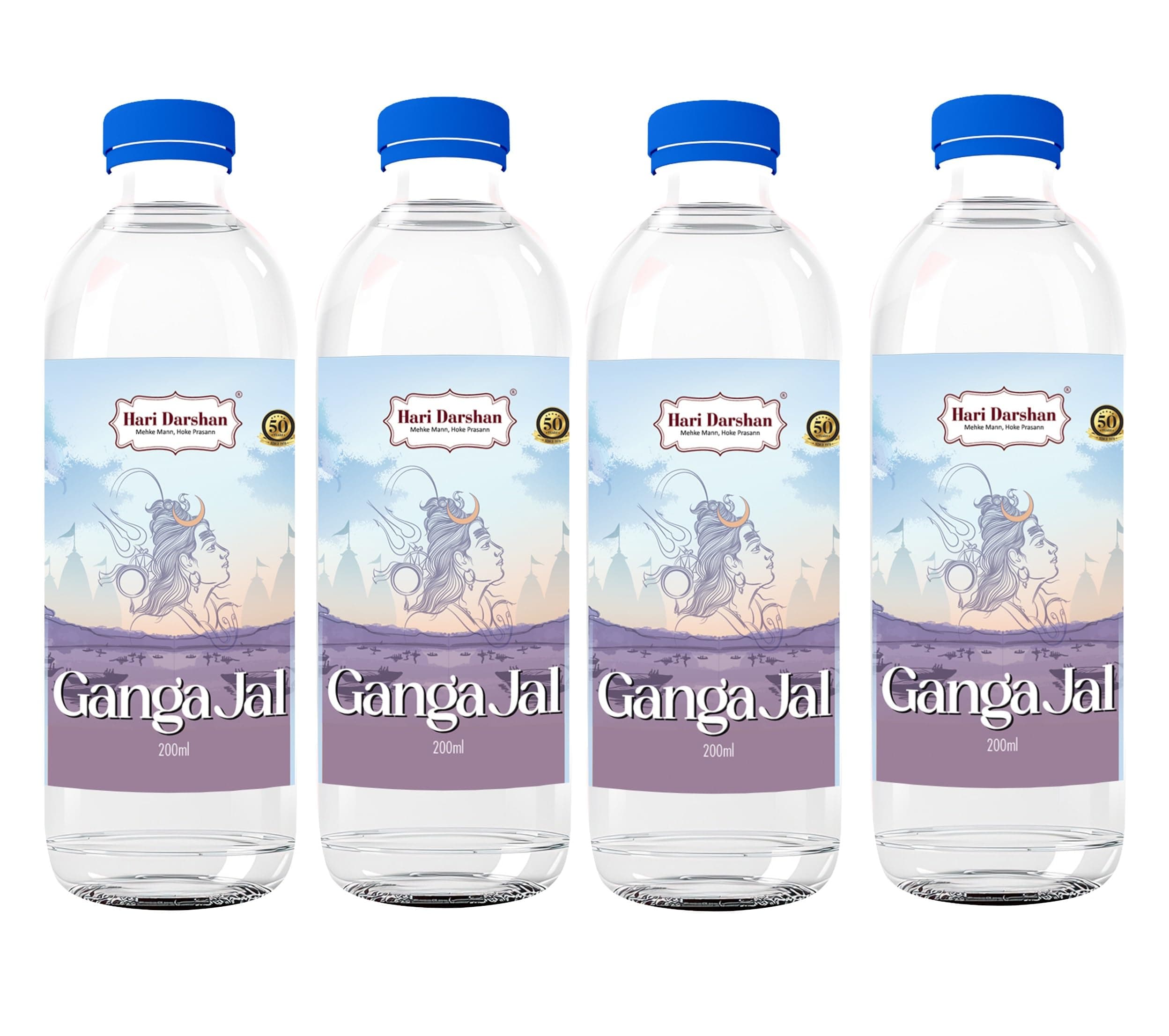 Hari Darshan Pavitra Ganga Jal | Pure Holy Water Sourced from Gangotri Approved by Uttarakhand Govt. For Pooja Purpose – 800ml(200ml x 4)
