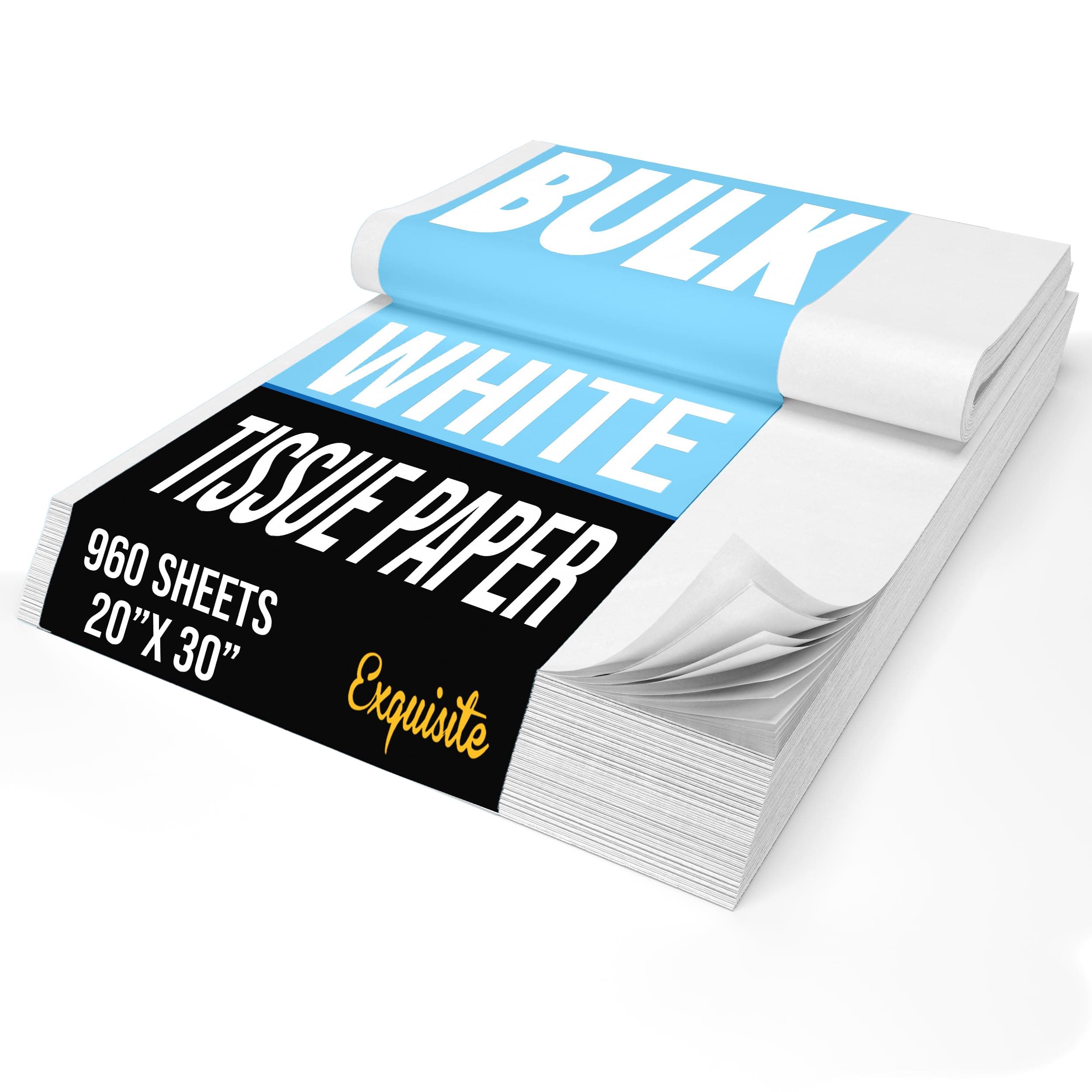 Crown Display White Tissue Paper for Gift Bags White Tissue Paper Bulk - 960 Sheets 20" X 30" 10lb Newsprint for Packing, Birthday Gift Box Filler, Packing Supplies for Moving Supplies