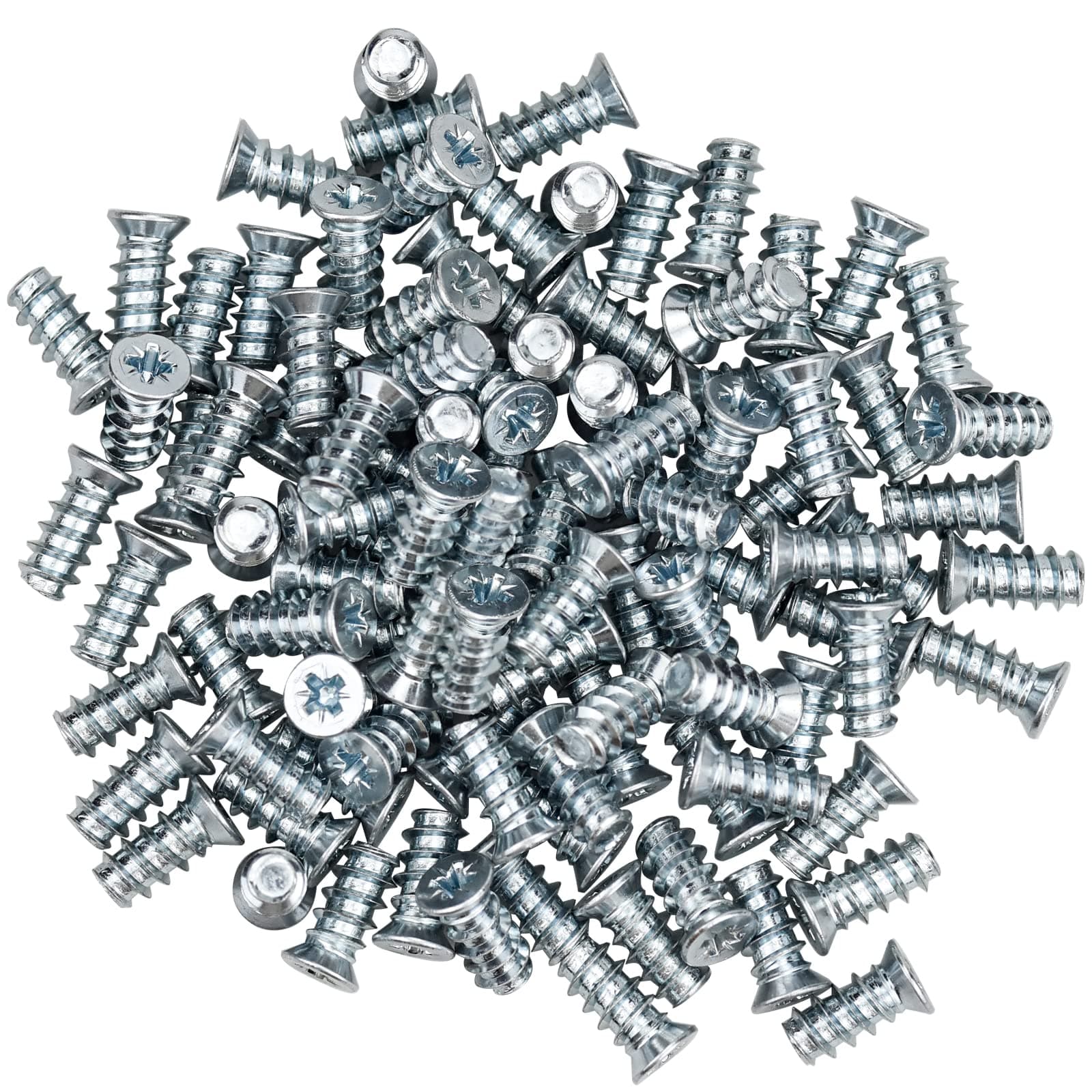 GOOHOME 100Pcs Euro Screws 6.3 x 13mm Draw Runner Screws Flat Head Countersunk for Kitchen Cabinets Doors Wardrobes & Cupboard Hinges