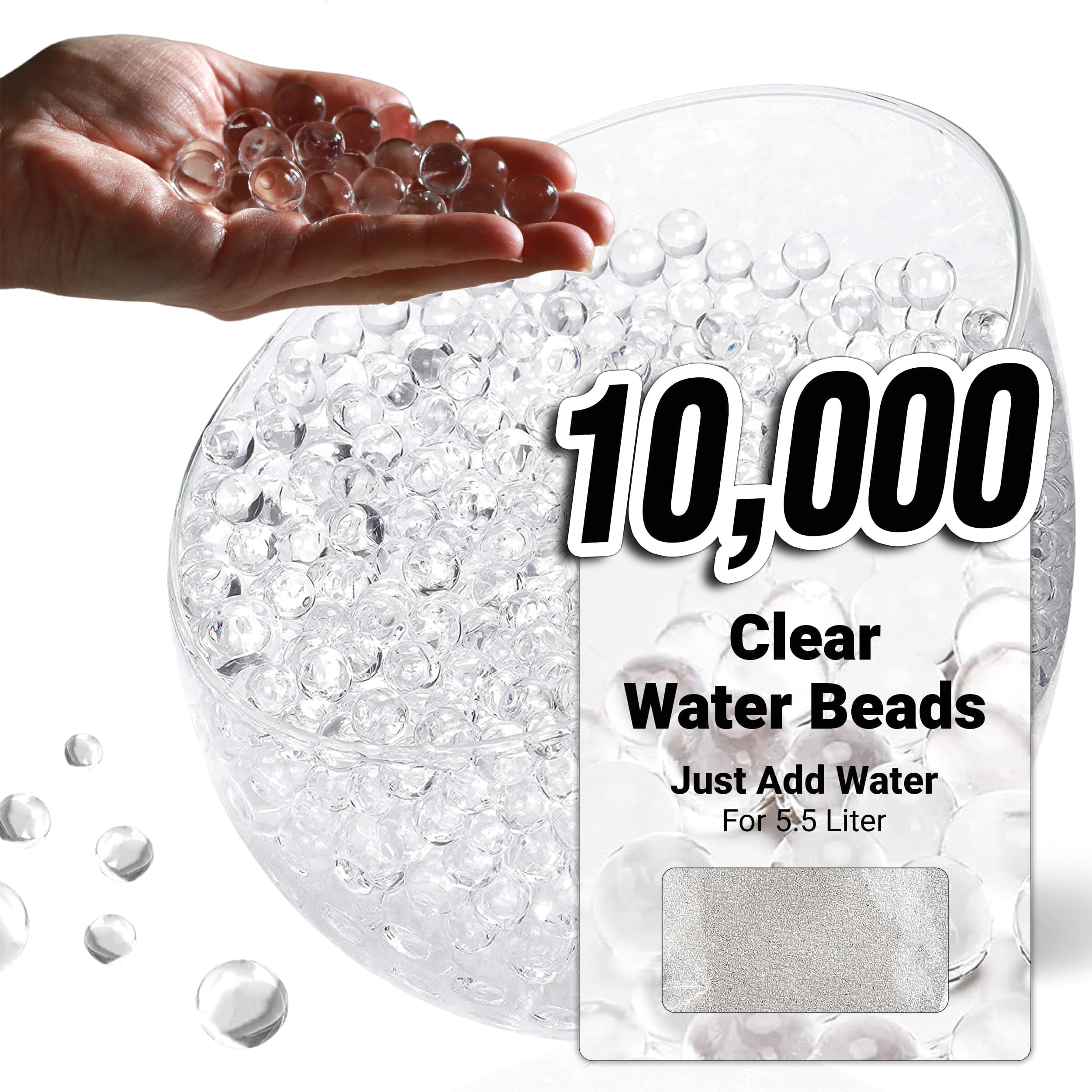 Water Beads, Water Balls, Decorative Water Beads for Plants, Decorative Gel Balls for Vase Fillers (Clear, 10,000)