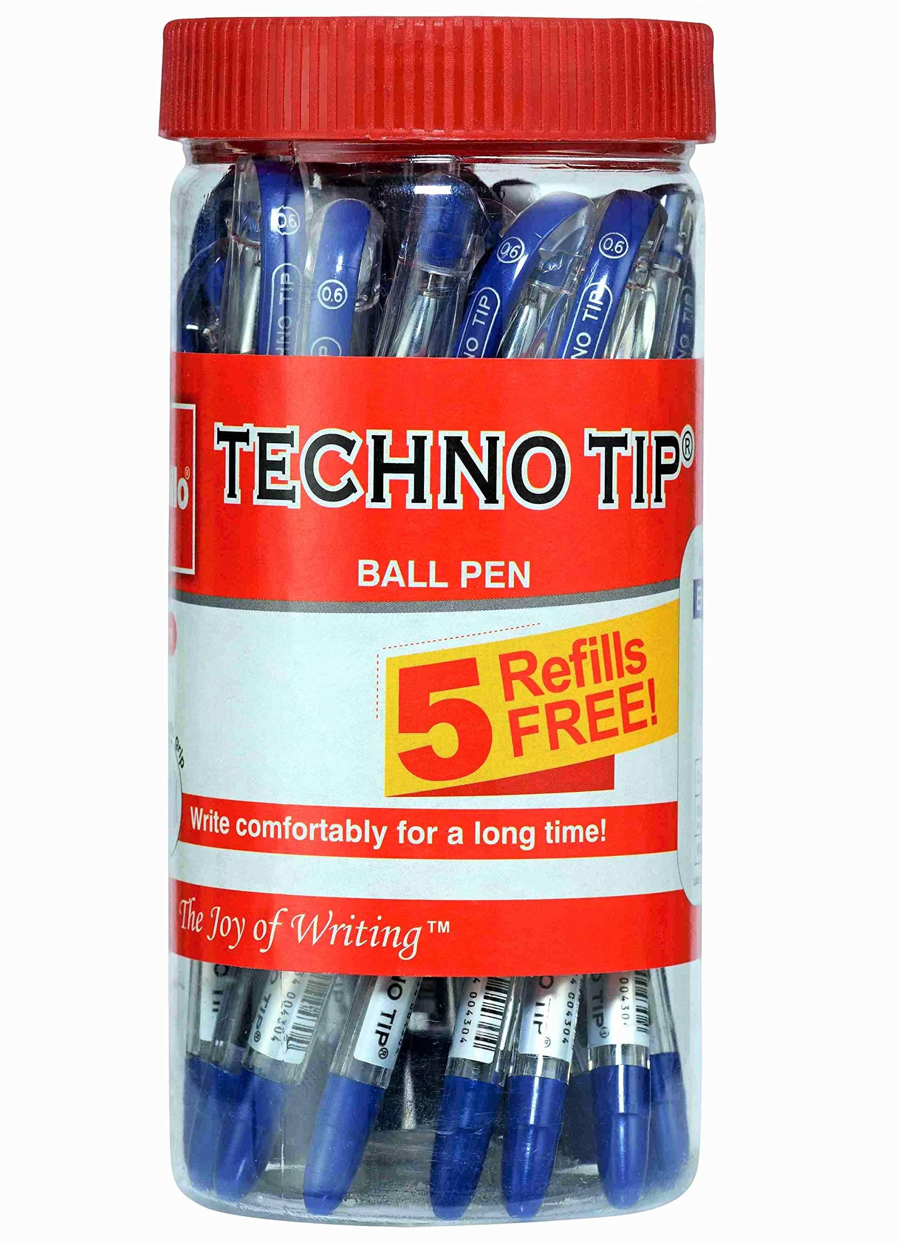 Cello Technotip Ball Pen | Blue Ball Pens | Jar of 25 Units | Ball Pens for Students | Ball Point Pen Set | Writing Pens for School and Office Use Pens