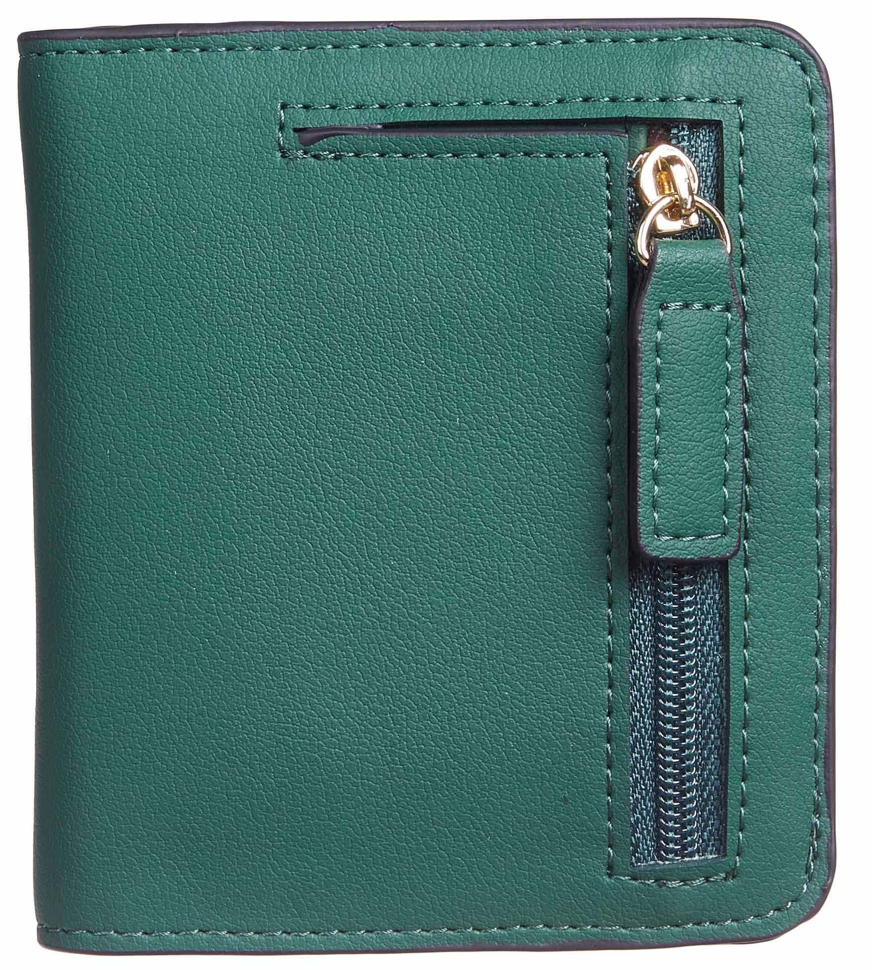 Small Wallet for Women, Slim Bifold Credit Card Holder, Compact RFID Blocking Cash Wallet, Billfolds Thin Leather Zipper Pocket, Mini Wallet Gift for Ladies Teen Girls Travel with ID Window