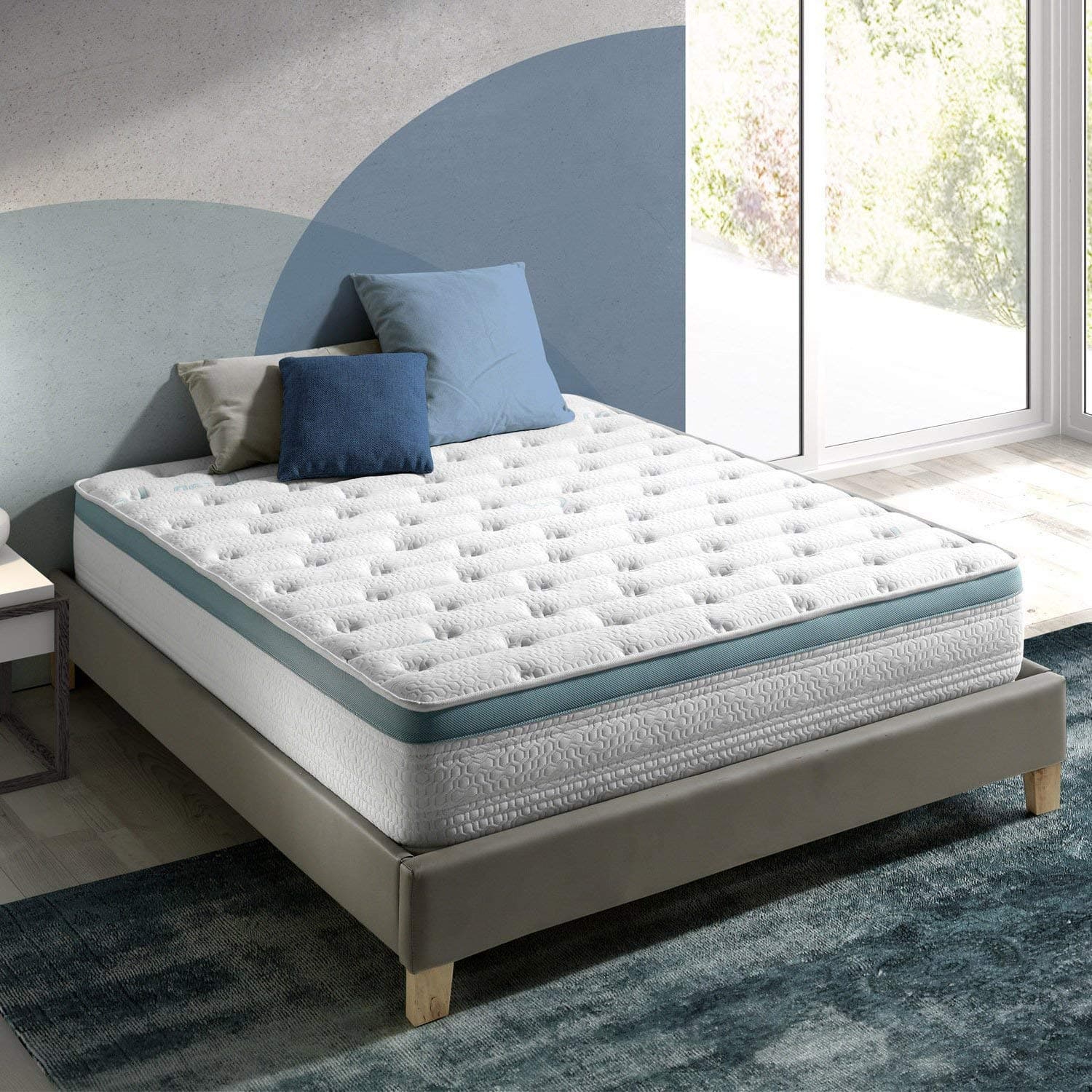 Marckonfort Berna White Wooden Bedside Table with Drawer