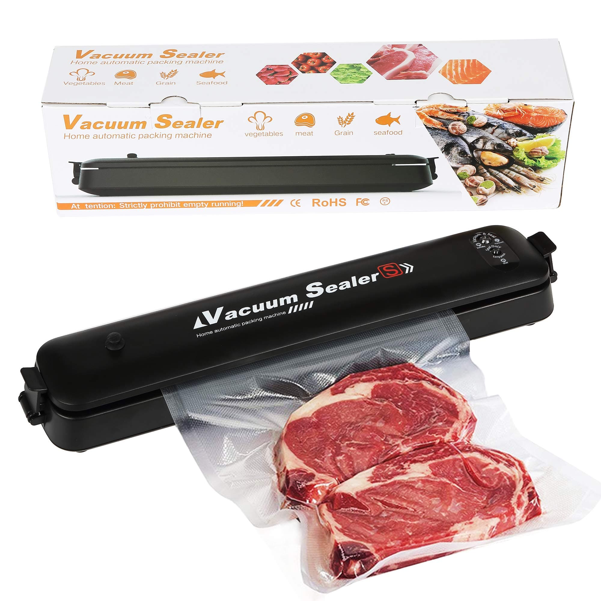 [2020 Upgrade] Vacuum Sealer Machine Automatic Food Save Sealer for Food Preservation Dry & Moist Food Modes Plug and Play Food Safety 15pcs of Vacuum Bags included