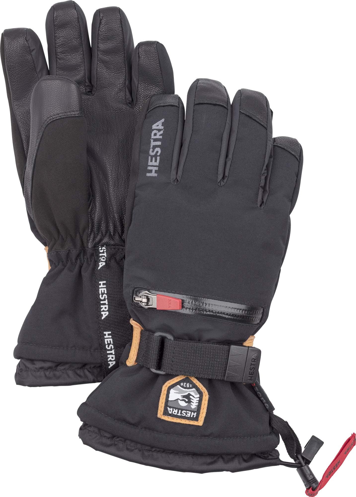 HestraSki Gloves for Kids: Youth All Mountain Waterproof C-Zone Winter Cold Weather Gloves, Black, 4