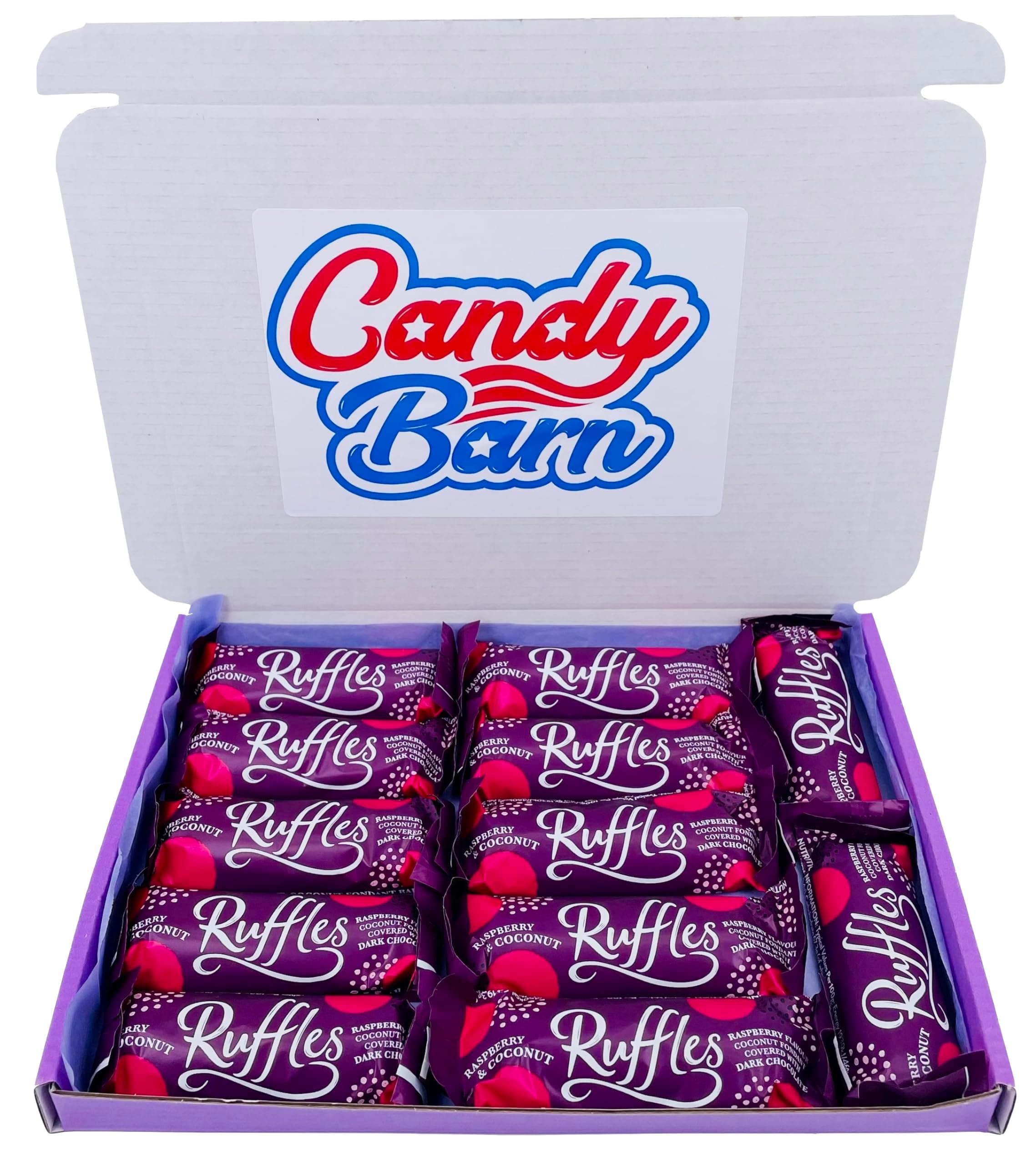 – Jamesons Raspberry & Coconut Ruffles Sweets Gift Box Dark Chocolate Hamper Selection 10 x 26g Bars