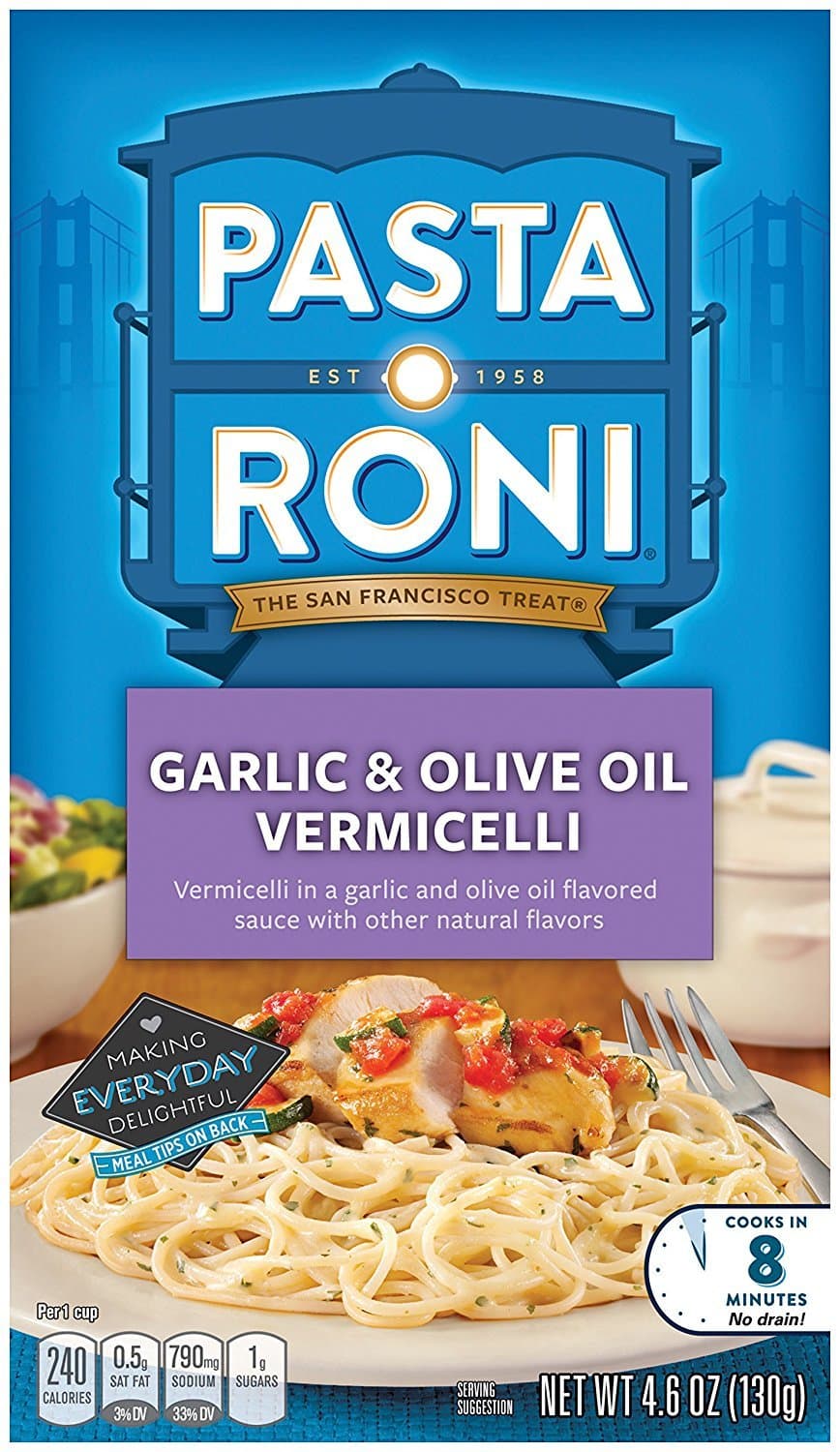 Pasta Roni Garlic & Olive Oil Vermicelli Mix, 4.6-Ounce Boxes (Pack of 12)