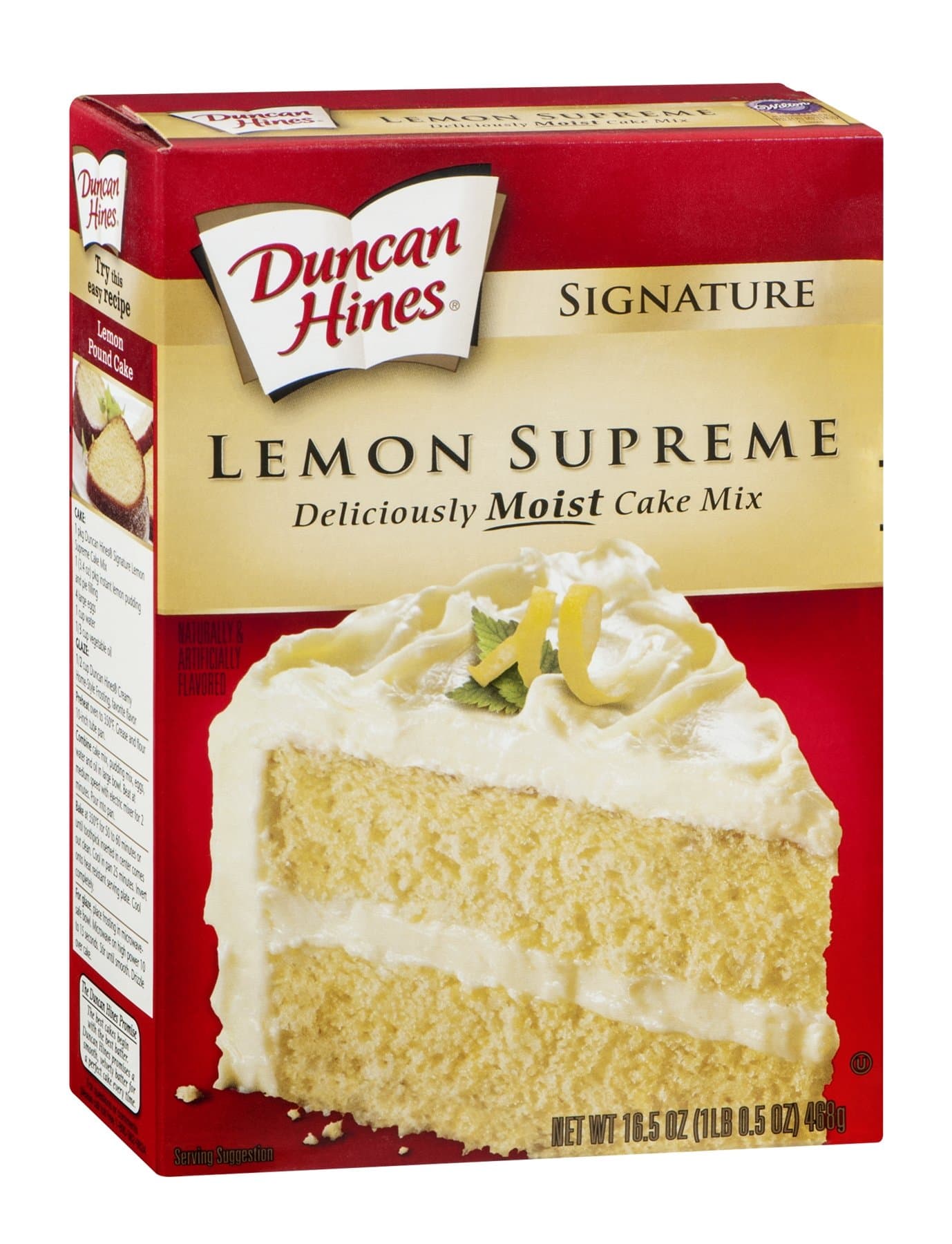 Ducan Hines, Signature, Lemon Supreme Cake Mix, 16.5oz Box (Pack of 4)
