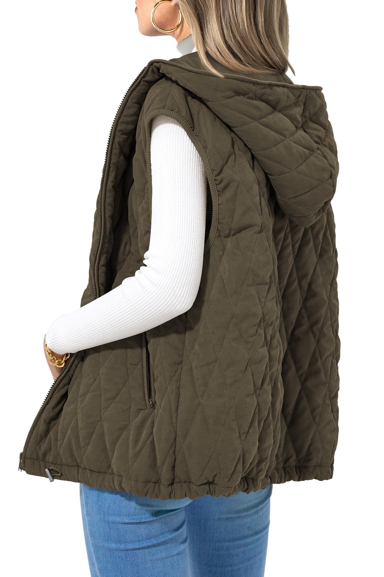 PRETTYGARDEN Women's 2026 Fall Spring Vest Casual Sleeveless Hooded Zip Up Jacket Trendy Winter Coat Outerwear