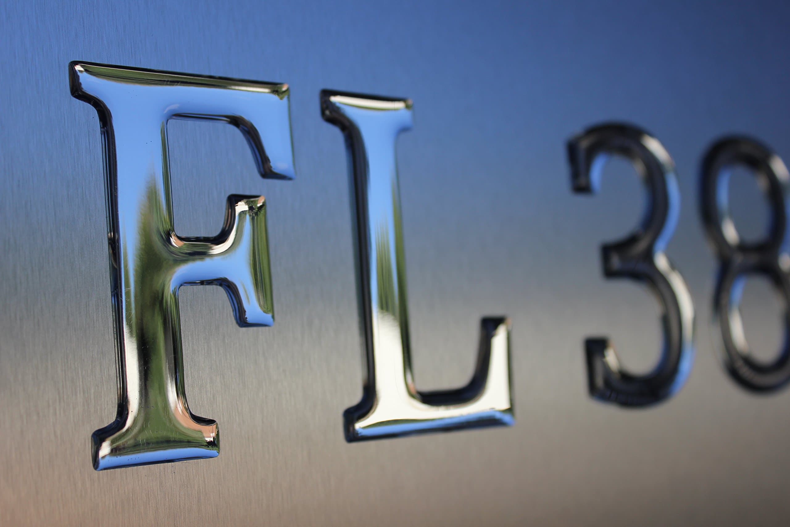 Boat & Jetski Registration Numbers - Domed/Raised Decal (16 Pcs for Both Side) Solid Plain Chrome Pontoon Font Style