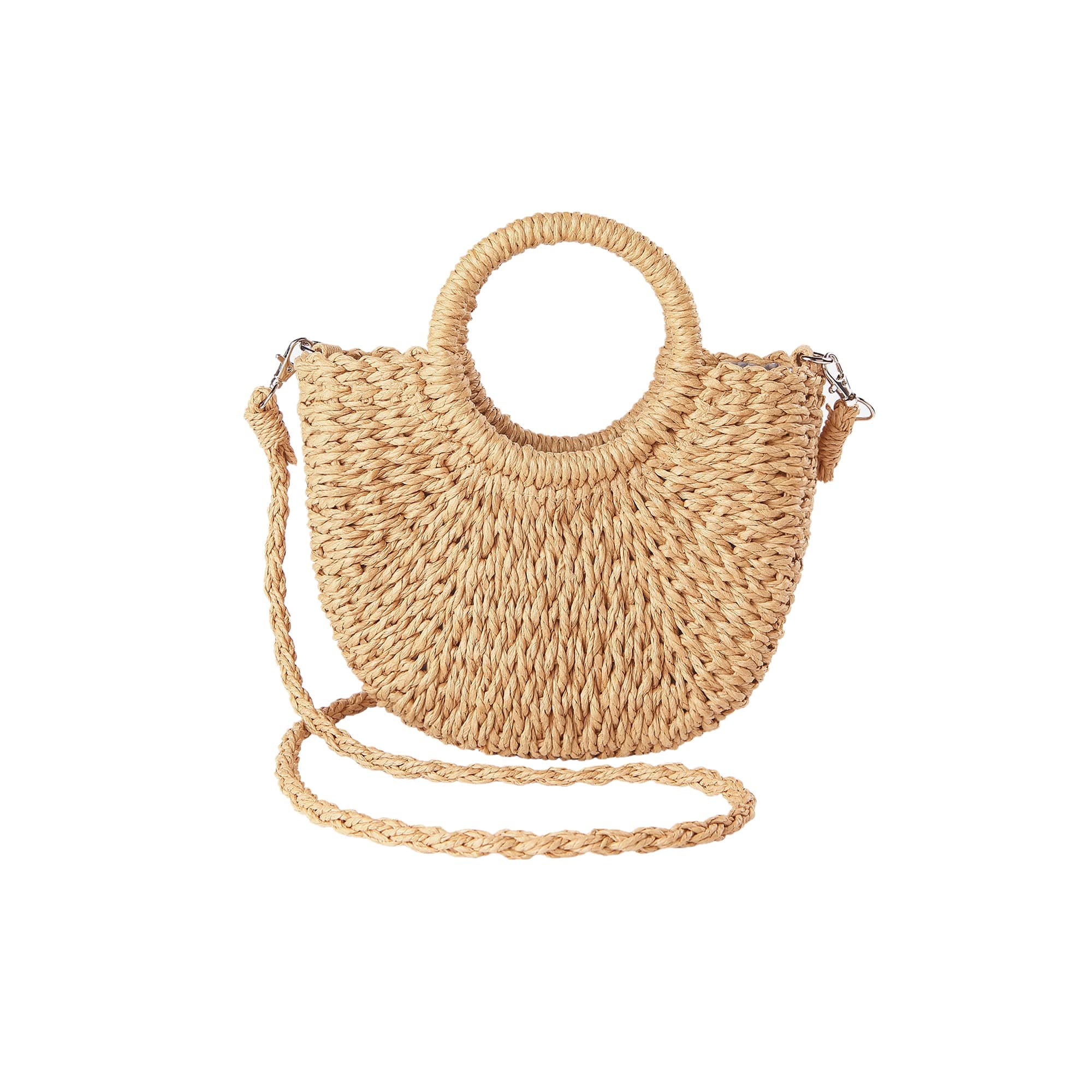 Straw Beach Bag for Women, Crochet Crossbody Bags Small Boho Purse,Top Handle Cute Woven Handbag Wicker Clutch 2026