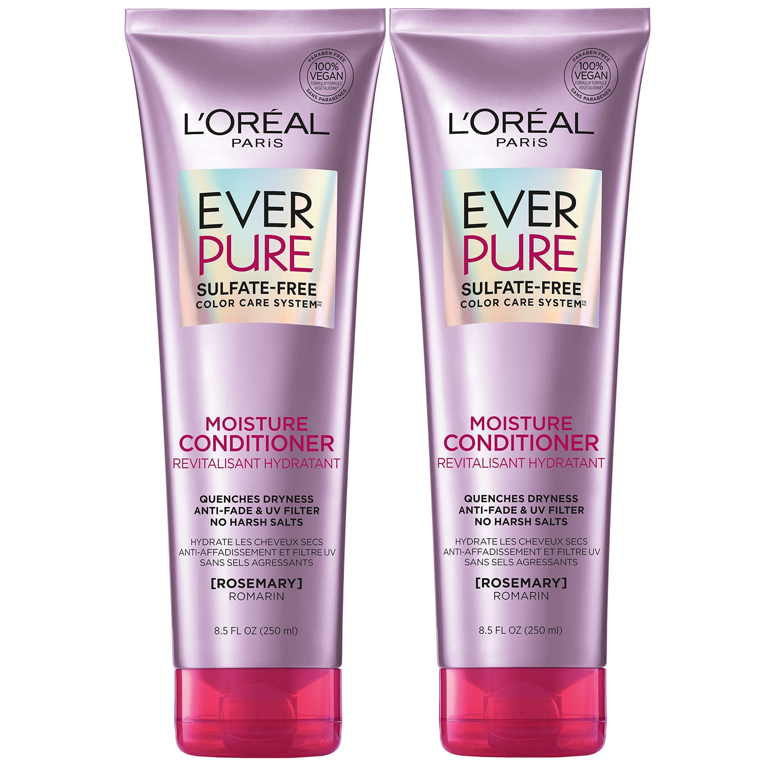 L’Oréal Paris Hair Care EverPure Sulfate Free Moisture Conditioner, 2 Count (8.5 Fl. Oz each)