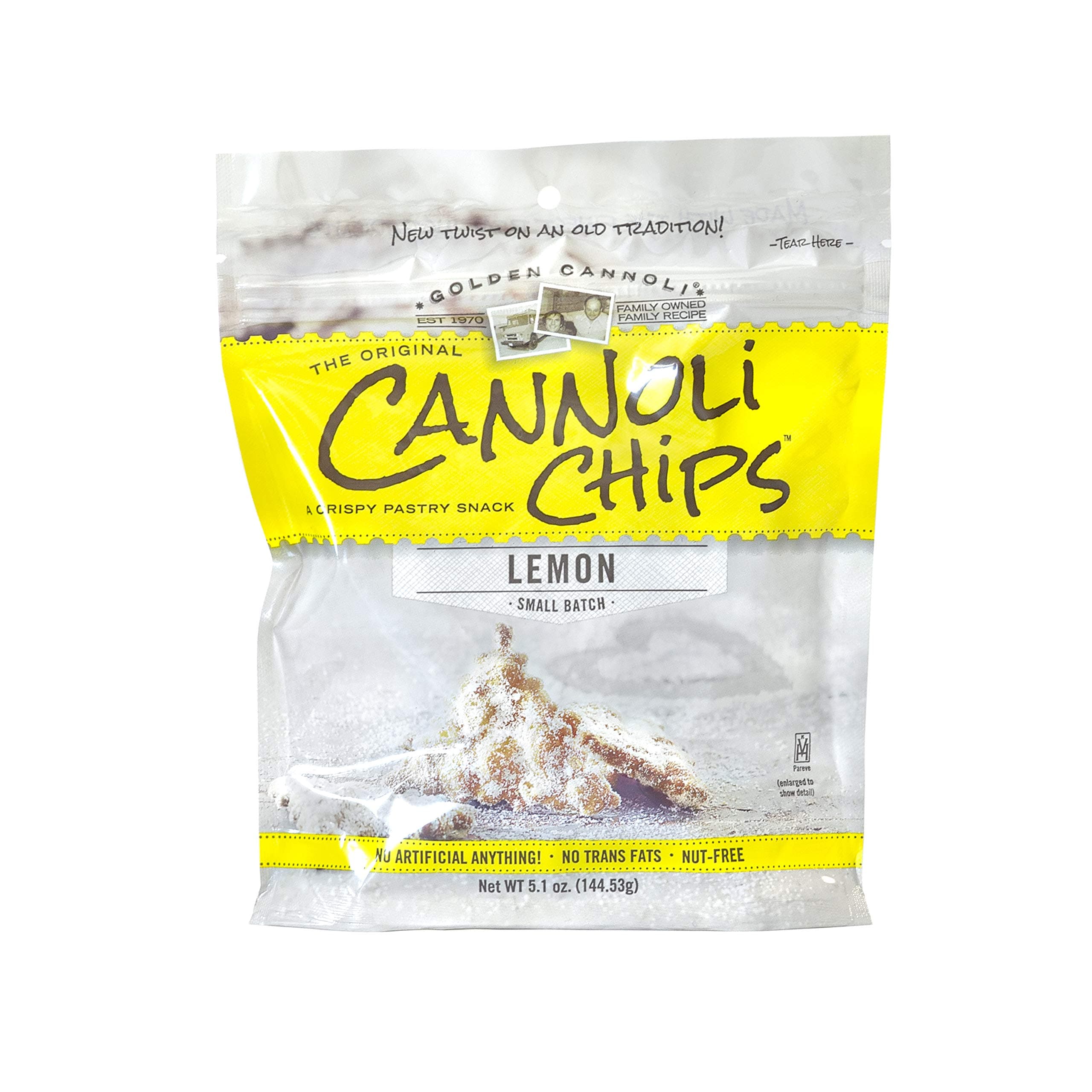 Lemon Cannoli Chips - The Original Cannoli Chips, 8ct Case (5.1oz Resealable Bags)