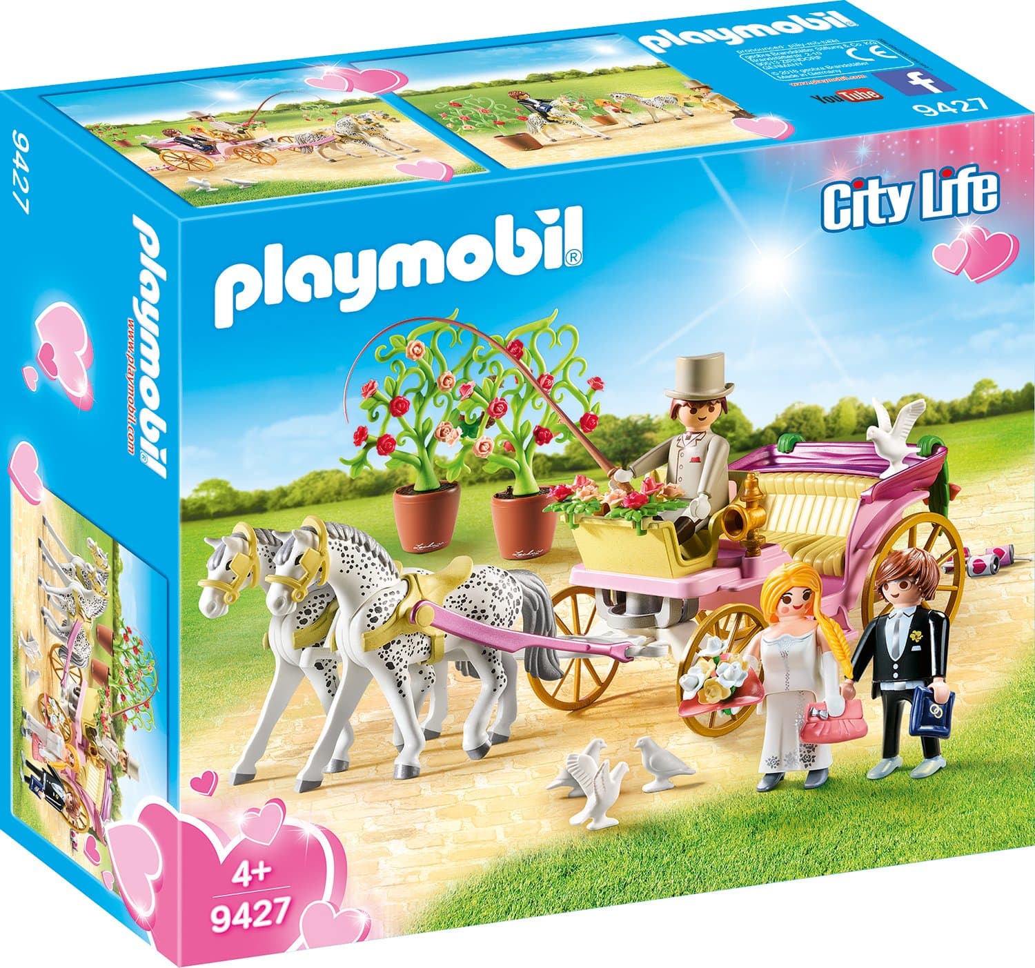 Playmobil9427 City Life Wedding Carriage with Tin Can Trail, Fun Imaginative Role-Play, PlaySets Suitable for Children Ages 4+