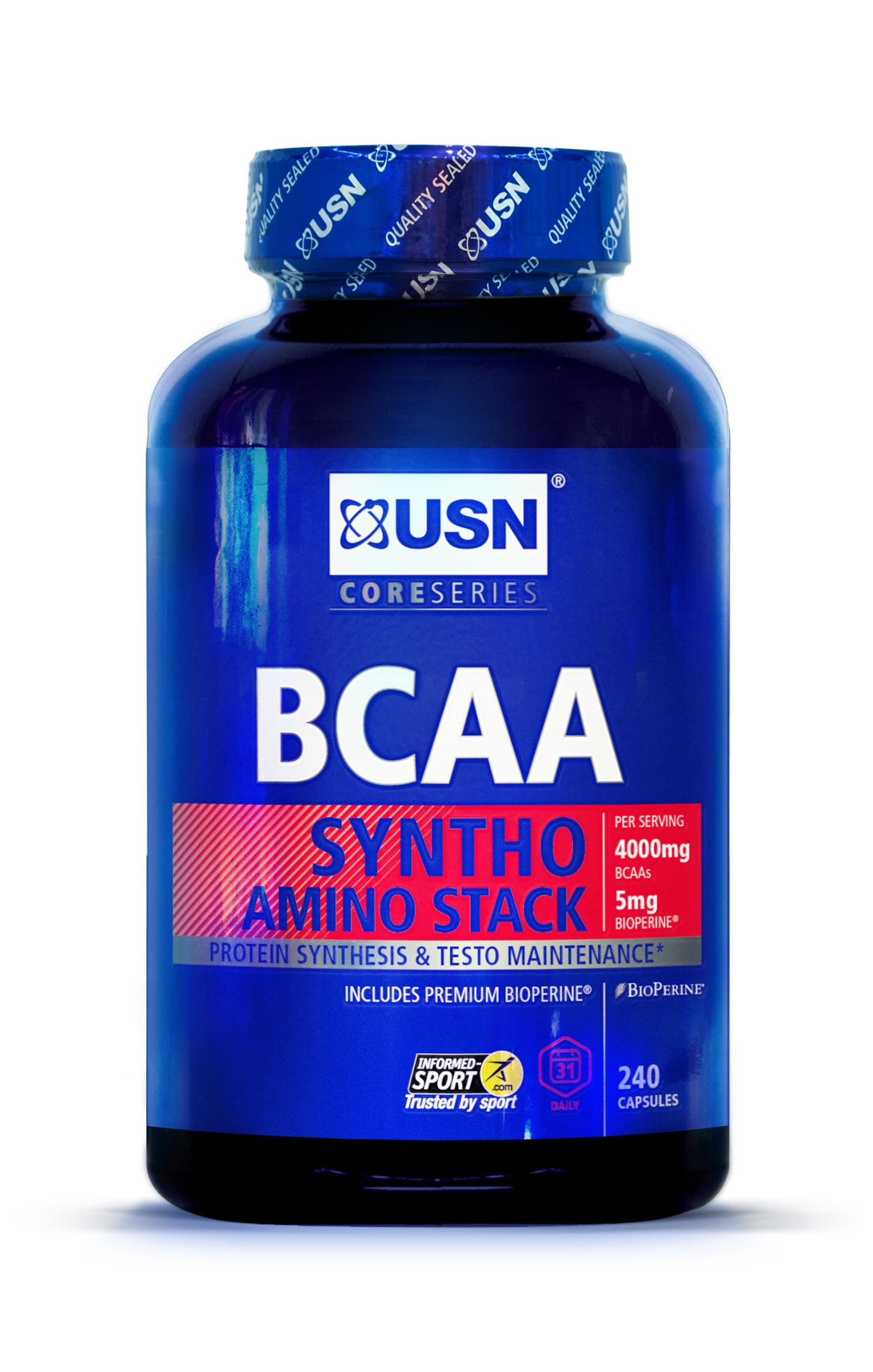 USN BCAA Syntho Stack Muscle Support and Recovery Capsules - Tub of 240