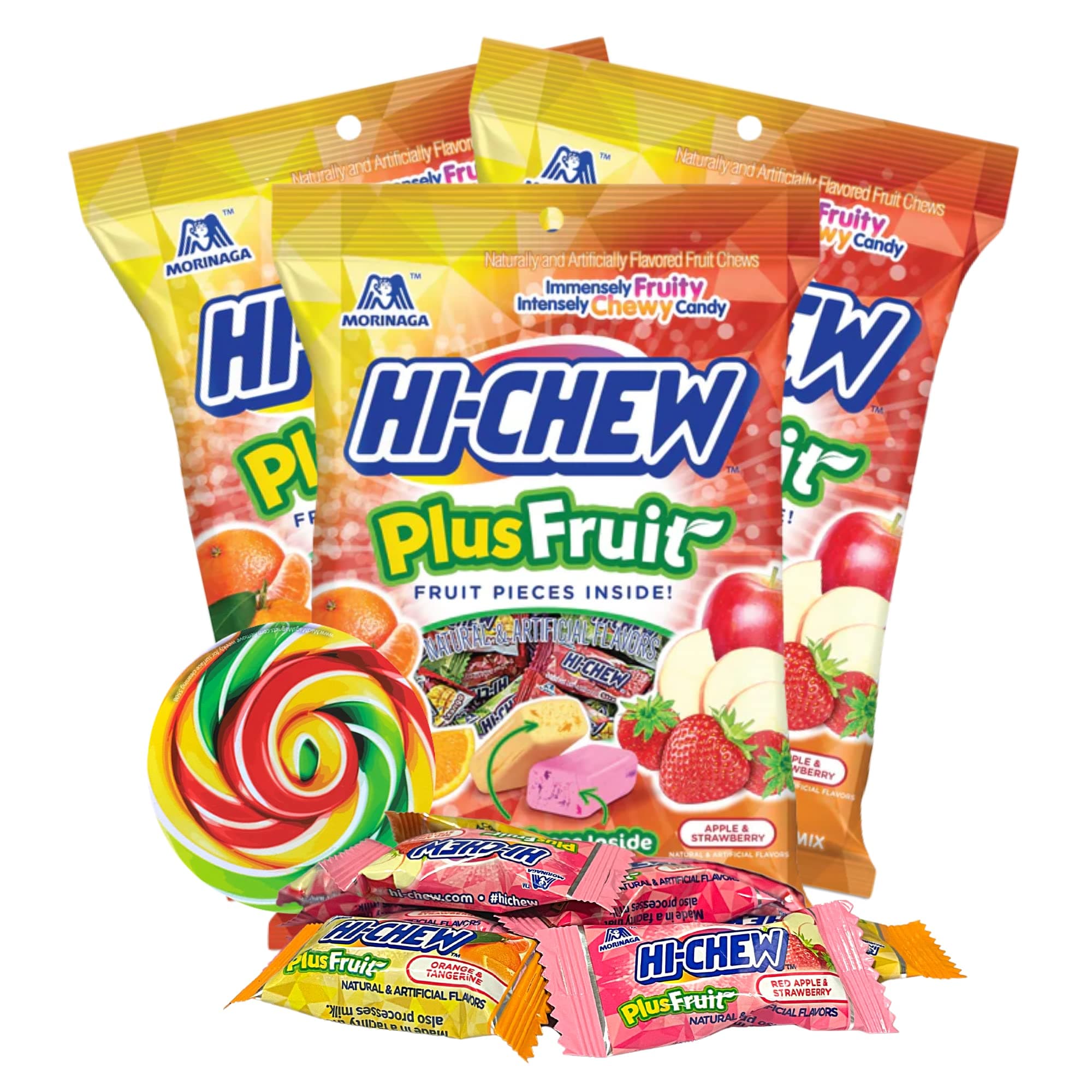 Plus Fruit Sunrise Mix Chewy Candies, Real Fruit Pieces Inside, Authentic Japanese Candy, Pack of 3, 2.82 Ounces