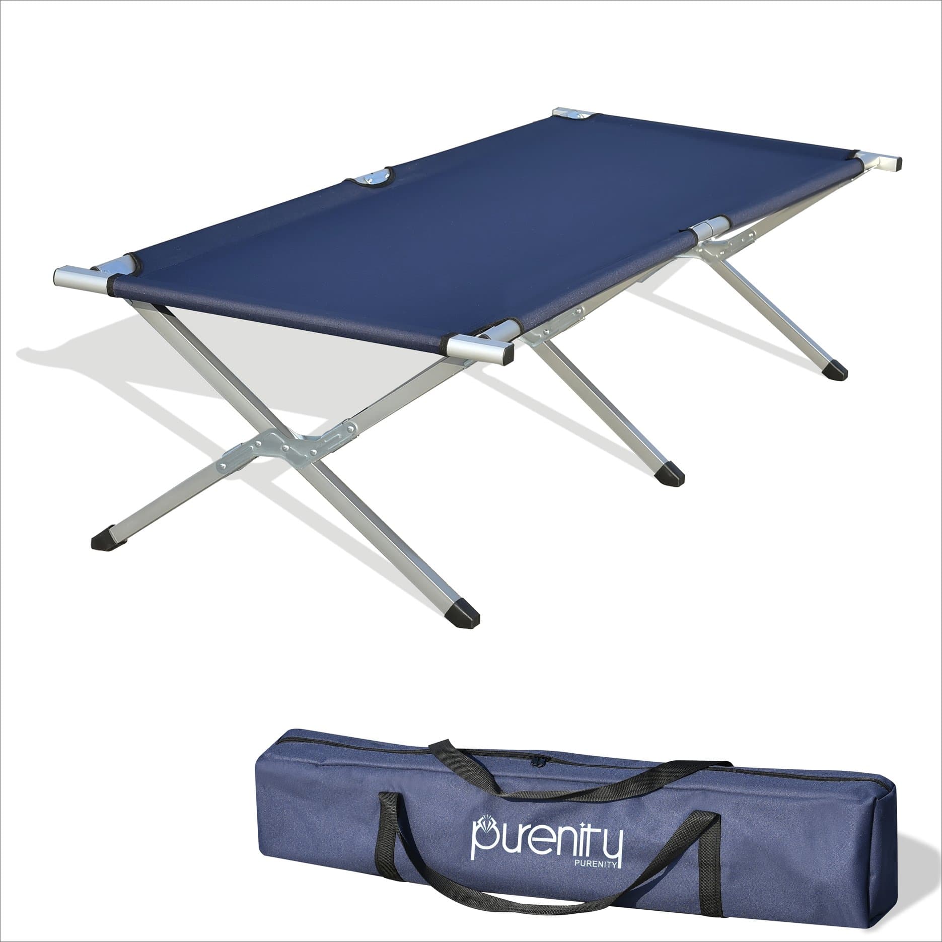 Purenity Folding Military Bed Portable Sport Camping COT with Free Storage Bag