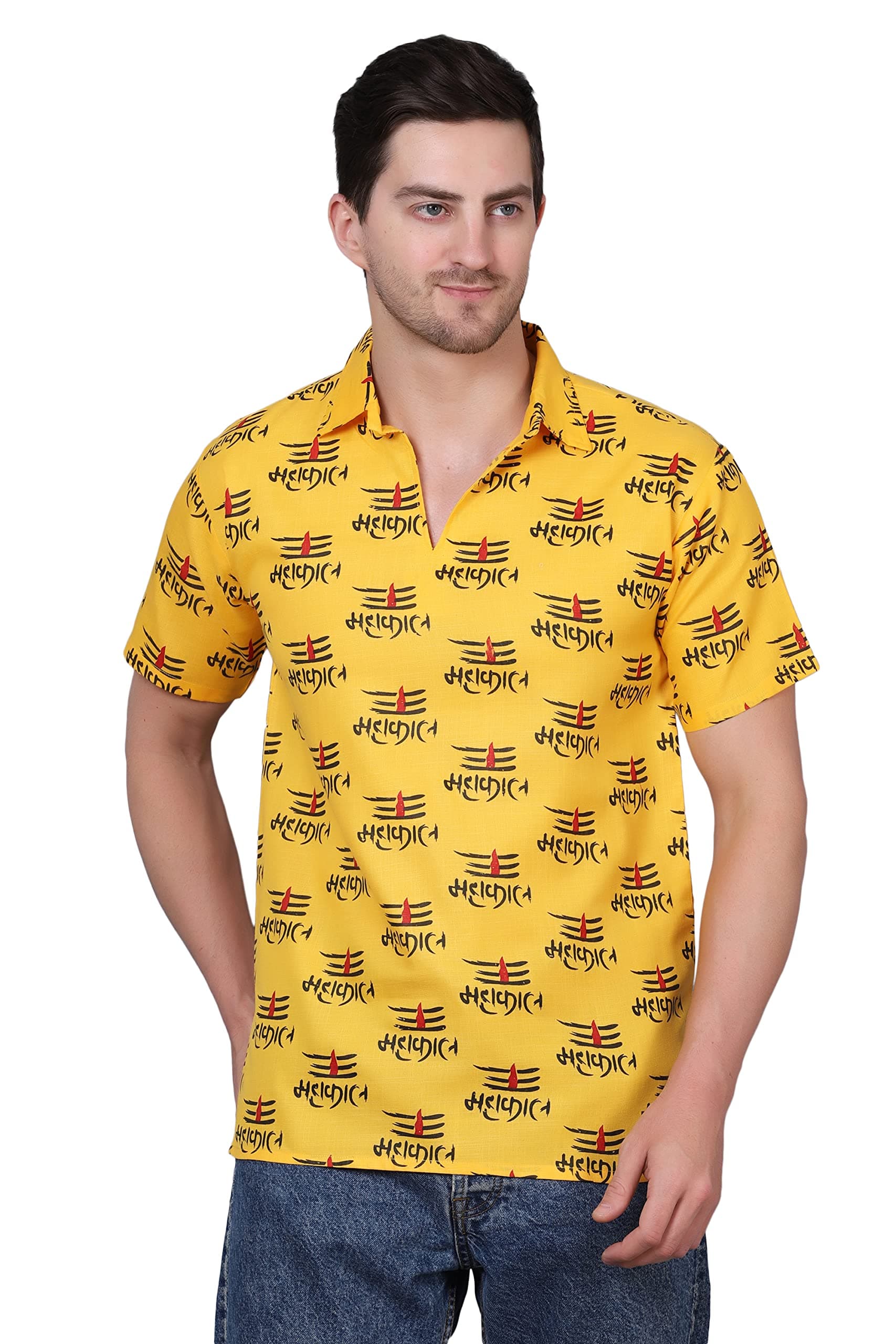 Axolotl Premium Mahakaal Lord Shiva Cotton Blend Men Short Kurta