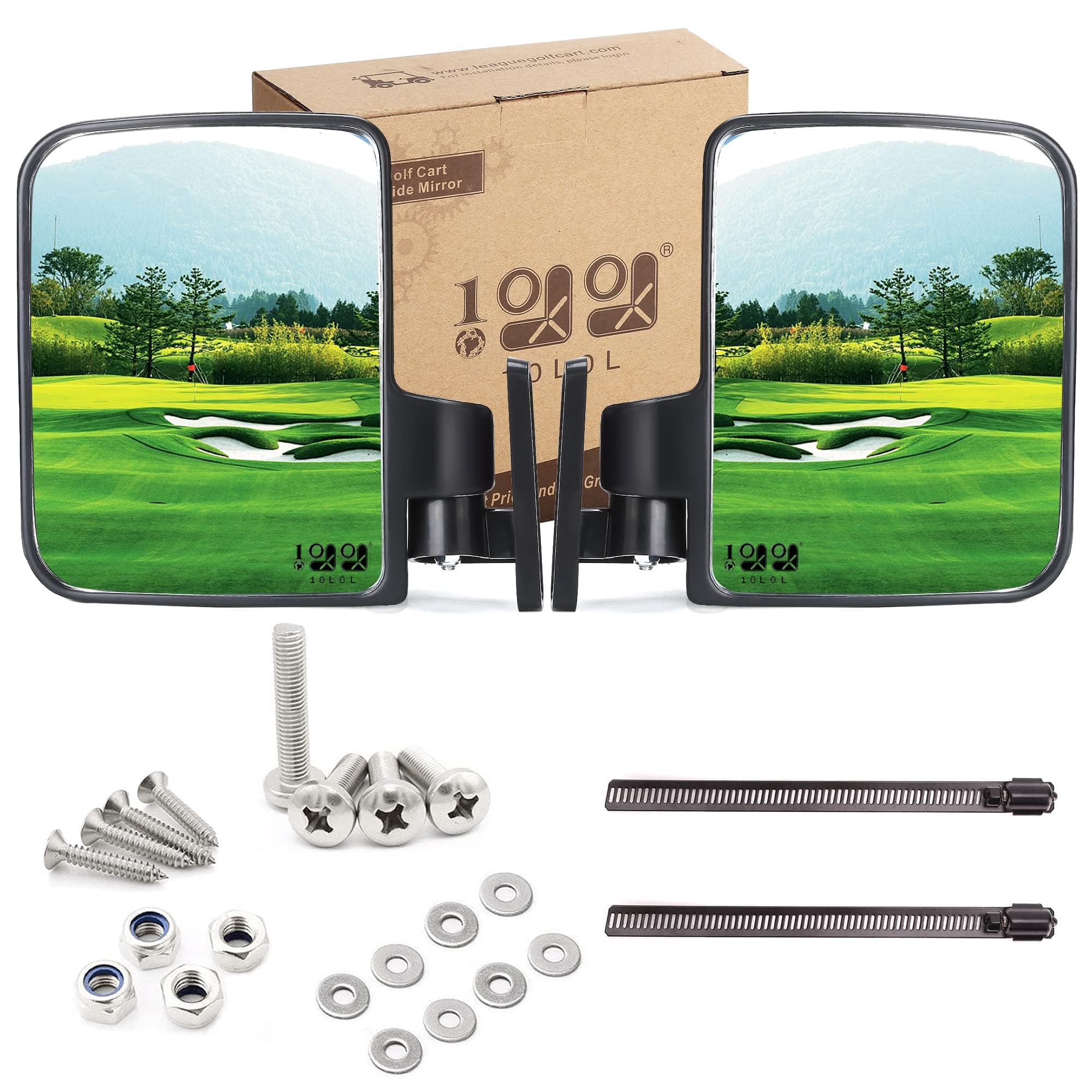 Golf cart side mirrors for Club Car EZ-GO Yamaha and Others by GOLF CARTS UNIVERSE